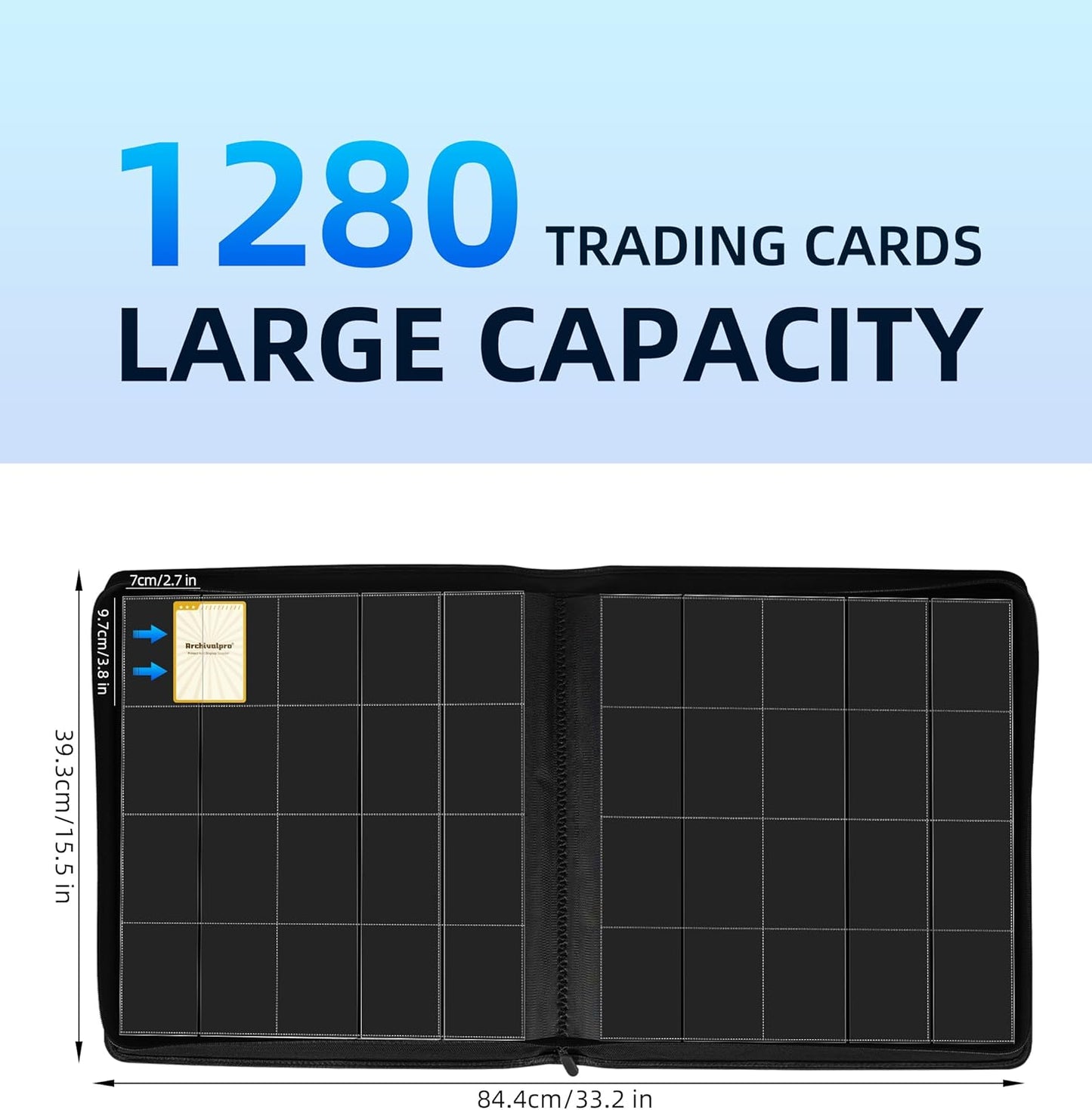 20 Pockets Premium Card Binder 1280 Cards Trading Card Binders Side Load Card Storage Display Album(20 Pocket 1280 Card Slot,White)
