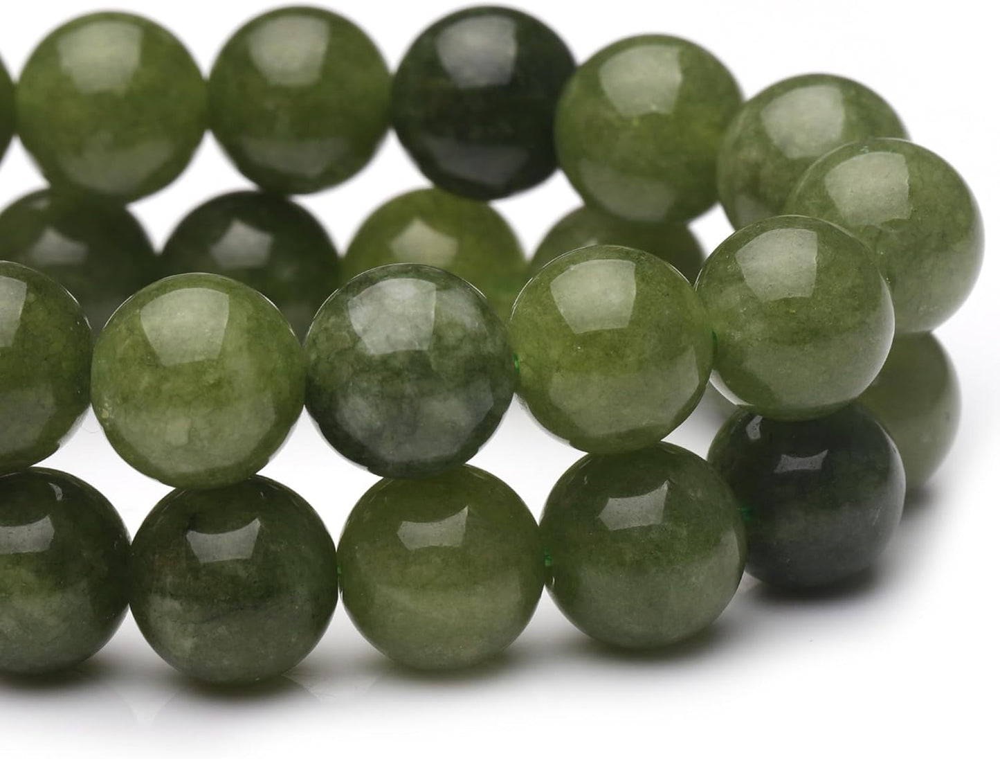 6mm Natural Stone Beads for Jewelry Making,Green Jade Polished Smooth Round Gemstone Beads for Bracelet Necklace 15 Inch