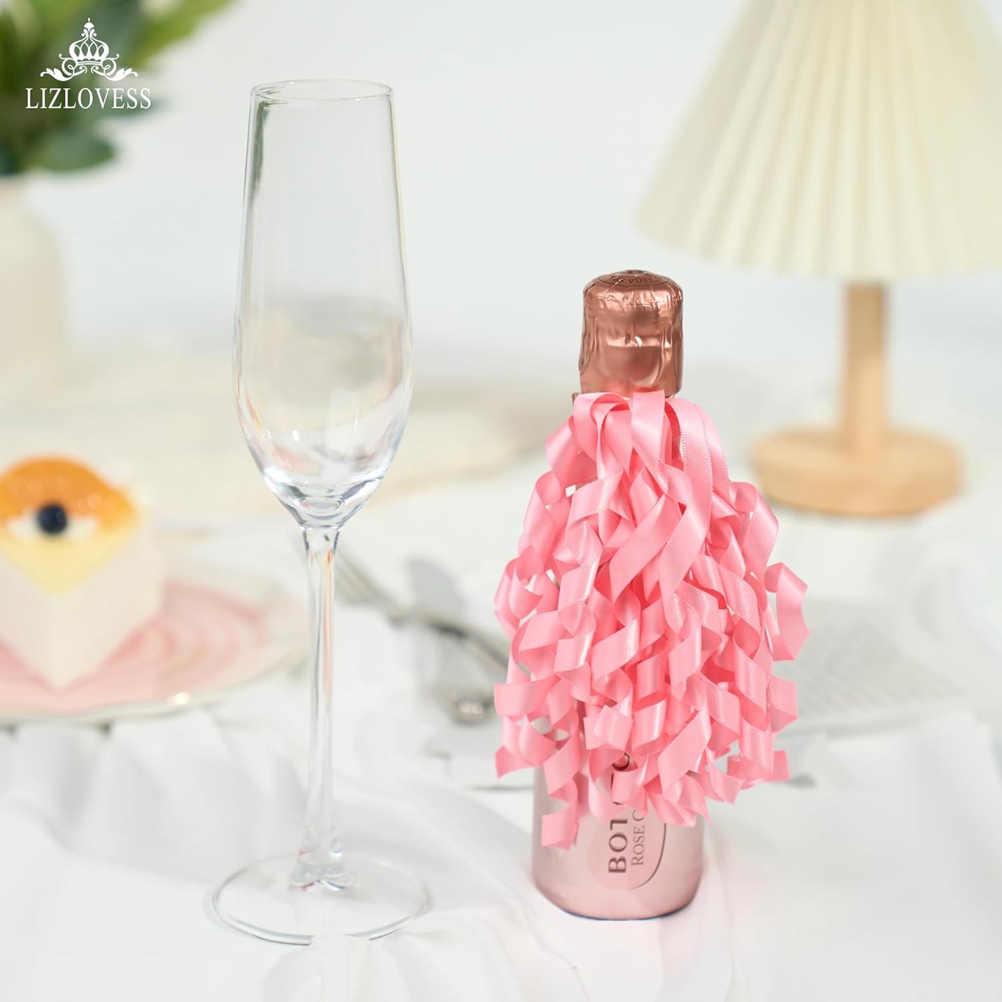 6 Inch Pink Curly Bows for Gift Wrapping Set of 6, Self Adhesive Bows Pink Gift Bows for Presents, Satin Ribbon Bows for Birthday, Wedding, Christmas, Bridal Shower, Gift Wrap Accessory