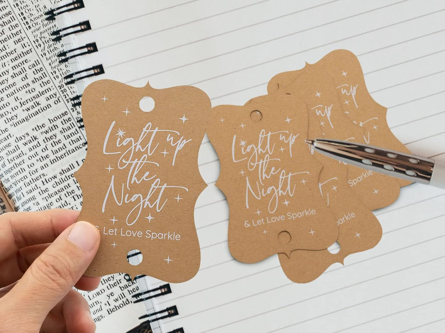 Summer-Ray 50pcs Light up The Night & Let Love Sparkle Wedding Sparkler Tags (Kraft Brown)