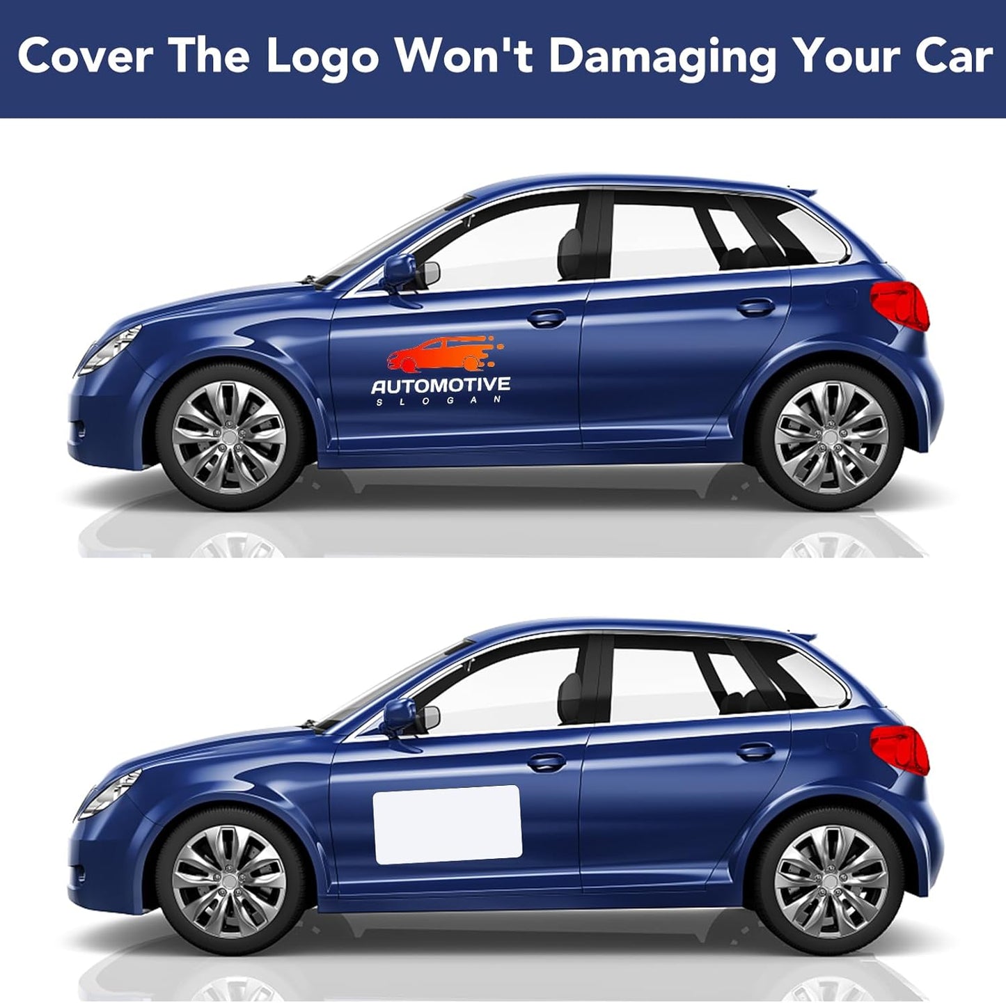 DIYMAG 2Pcs Blank Car Magnets, 24x12 Inch Cars Door Magnet Signs Rounded Corners Flexible Magnetic Bumper Sticker to Advertise Cover Logo Prevent Vehicle Scratches Dents