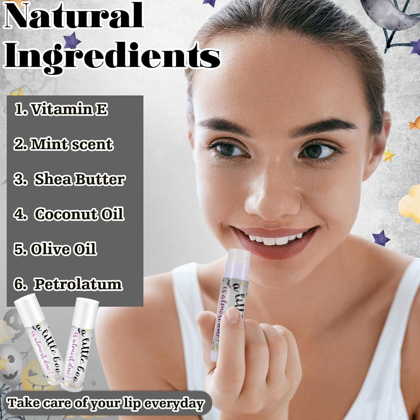 50 Sets 200 Pcs Baby Shower Hand Lotion and Lip Balm Gift Theme Baby Shower Party Favors Travel Size Hand Lotion and Lip Balm Bulk with Organza Bags Tags(Halloween Little Boo)