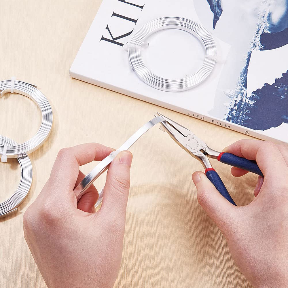 Fashewelry 3mm Aluminum Flat Wire Silver 82Ft Bendable Nose for Face Masks Soft Craft for Winding Beads Jewelry Making