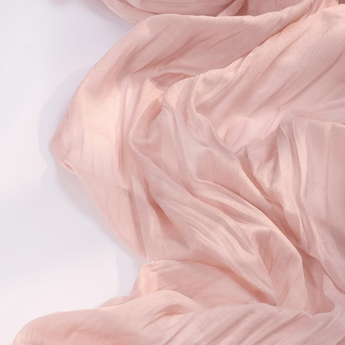 Pink Cheesecloth Table Runner Fall Table Runner Boho Gauze 120 Inches Light Pink Cheese Cloth Fall Table Decorations for Thanksgiving Wedding Bridal Girl Baby Shower Sweet 16 Party Decor