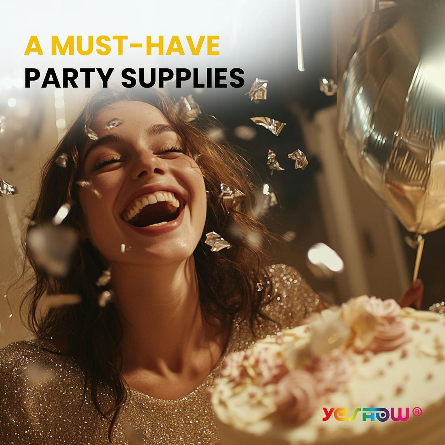 Confetti Cannon Party Poppers Shooters,(6 pack) YESHOW Confetti Blaster Silver Metallic for Birthday Graduation Wedding Christmas New Year’s Eve