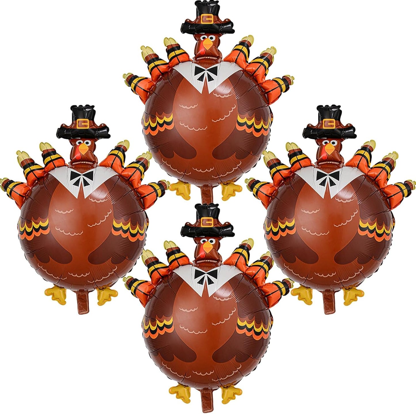 Turkey Balloon Thanksgiving Balloons Fall Balloon Decorations Turkey Balloons for Thanksgiving Themed Party Fall Harvest Party Birthday Party Supplies 4 Pcs