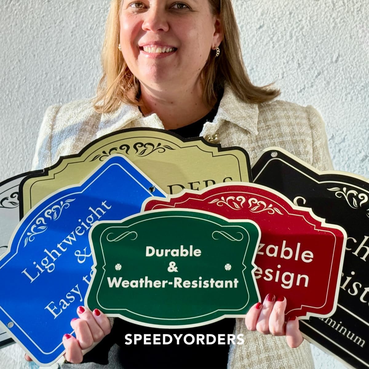 Custom Decorative Outdoor Metal Sign - Personalized Aluminum Driveway Sign, Waterproof, Made In USA - Design 1 Red Brick 24x24 In