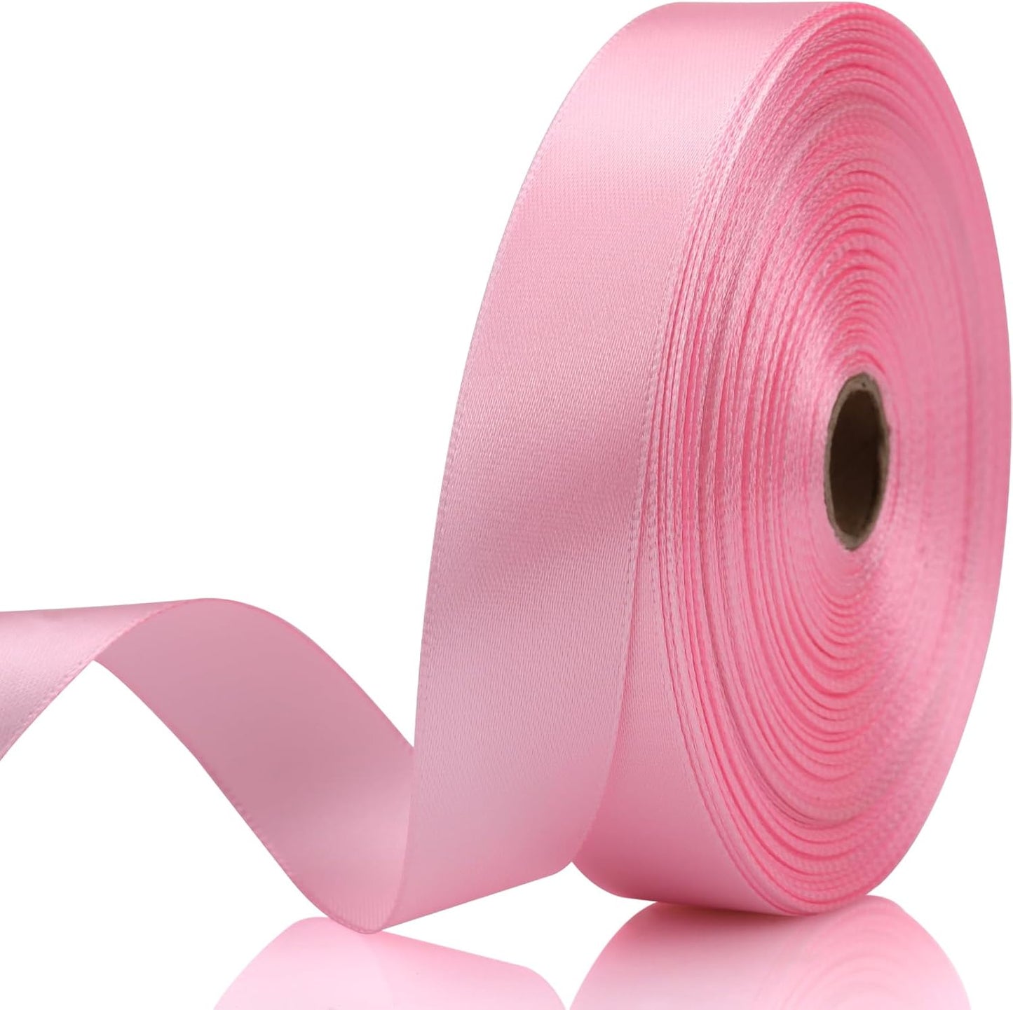 Light Pink Satin Craft Ribbon - 7/8 Inch, 60 Yards - Polyester, Multiple Occasions, Classic Style