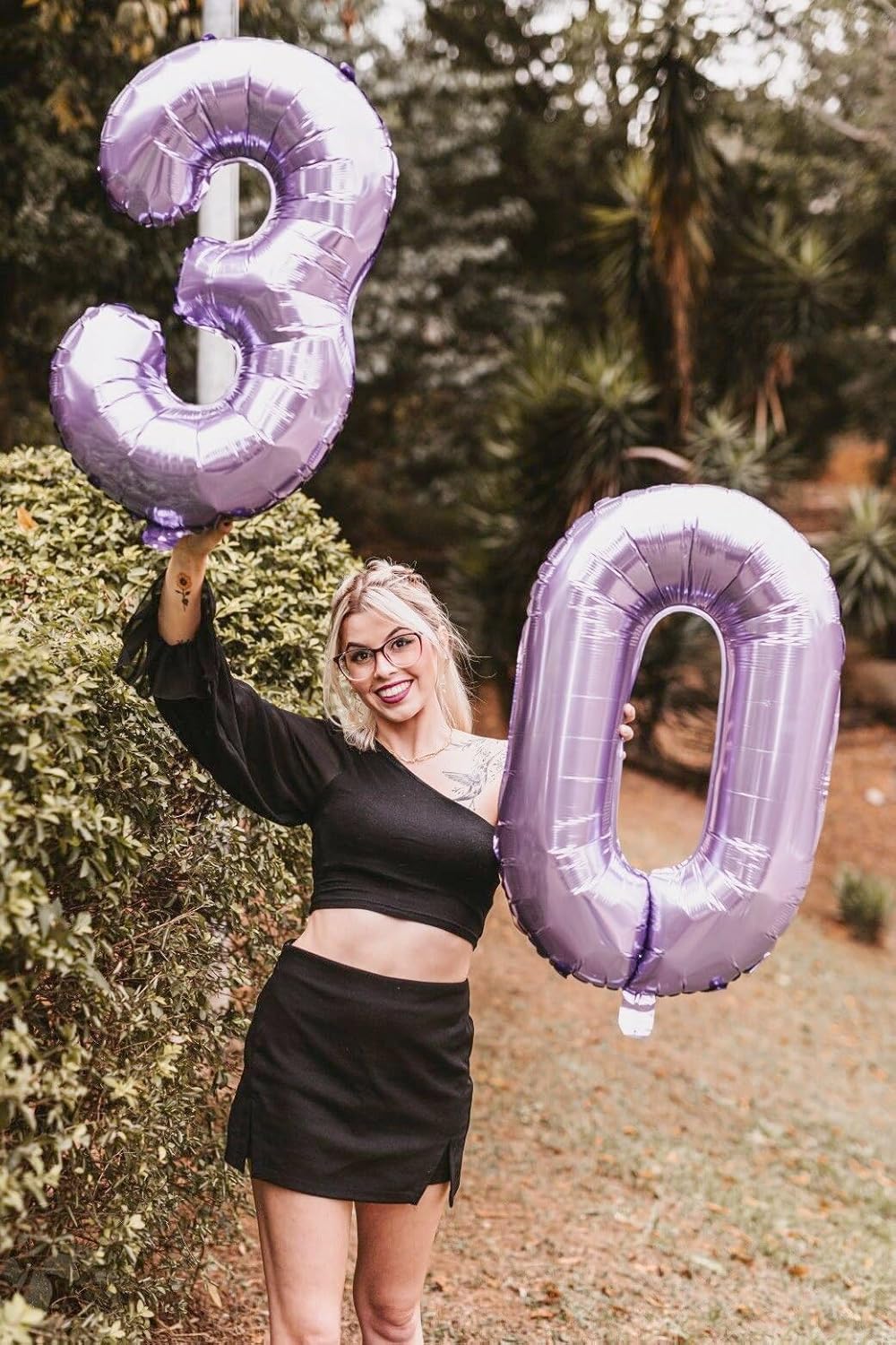 40 Inch Lilac 3 Large Number Balloon, 3 13 23 30 33 36 Lavender Birthday Party Decorations, Number Three Foil Balloons for Anniversary Party Graduations Celebration Supplies