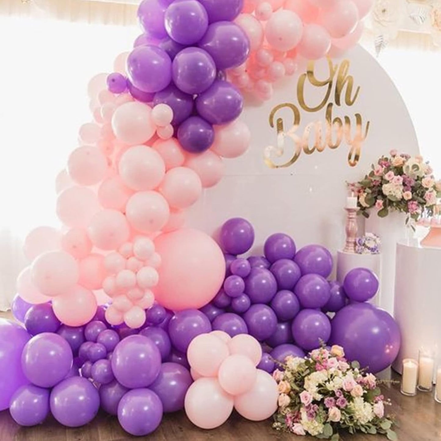 KAWKALSH 200pcs Purple Balloons 5 Inch, Small Mini Latex Balloons for Party Birthday Baby Shower Anniversary Festival Arch Garland Decoration
