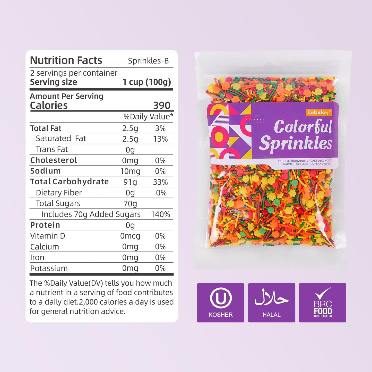 Thanksgiving Autumn Fall sprinkles for cake decorating 7 ounces, Cake Confetti Sprinkles, Cookie Cupcake Toppers Ice Cream Donut Jimmies Quins Decorations