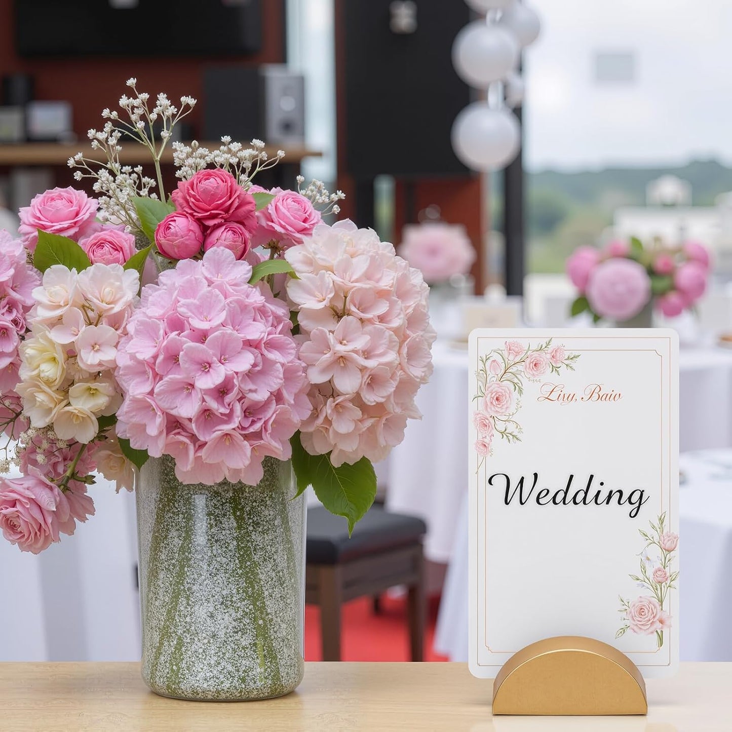 24 Pcs-6cm Table Number Stands, Wooden Semicircular Base - Wedding Place Card Holders, Restaurant Menu & Photo Holders for Tables Lightweight Indoor Design Office Tag Clips Banquet Birthday Party (gold)