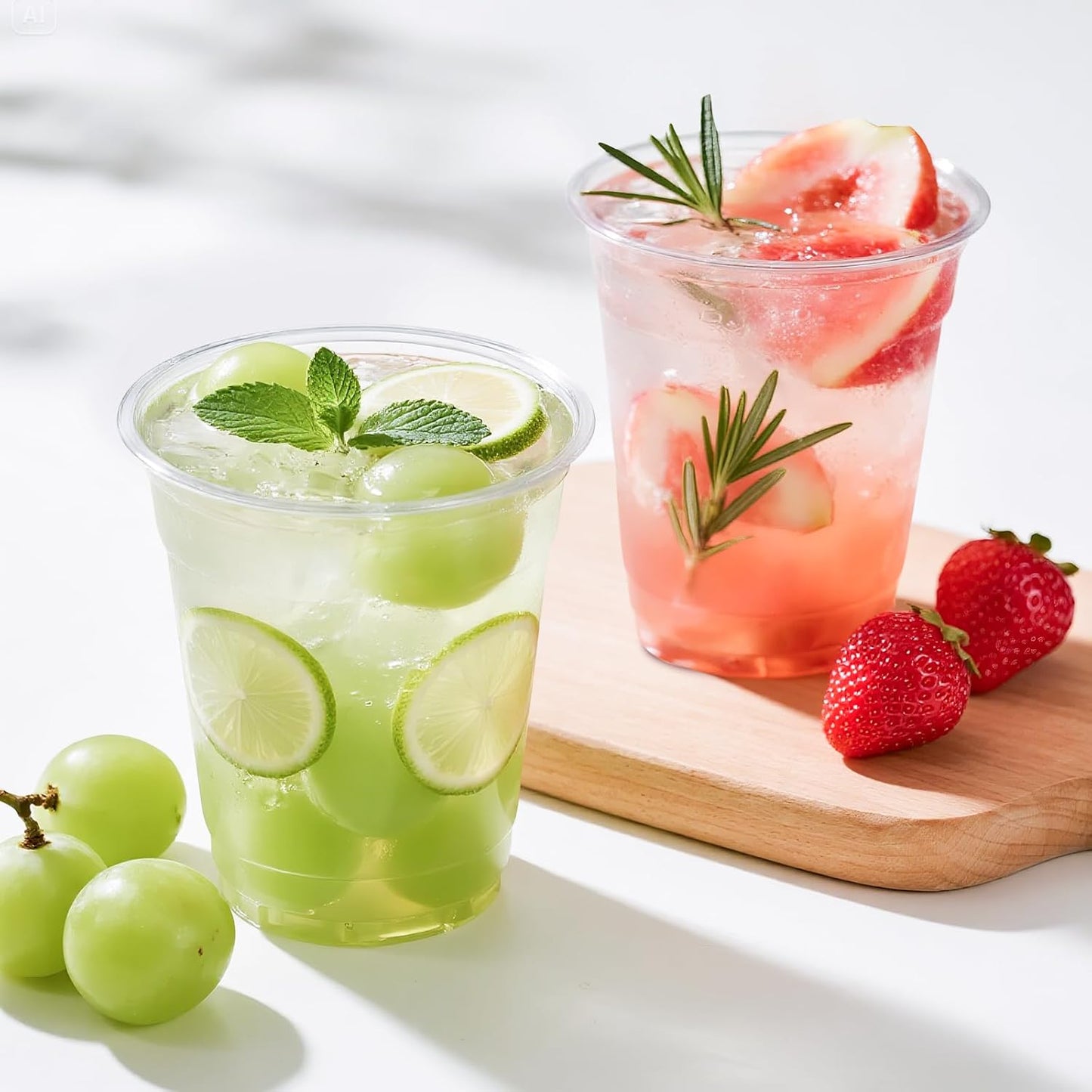 12 oz Clear Plastic Cups - 300 Count Disposable Wine Cup for Party, 12 Ounce Drinking Cups Bulk, PET Cocktail Glasses for Smoothie, Fruit, and Cold Beverage