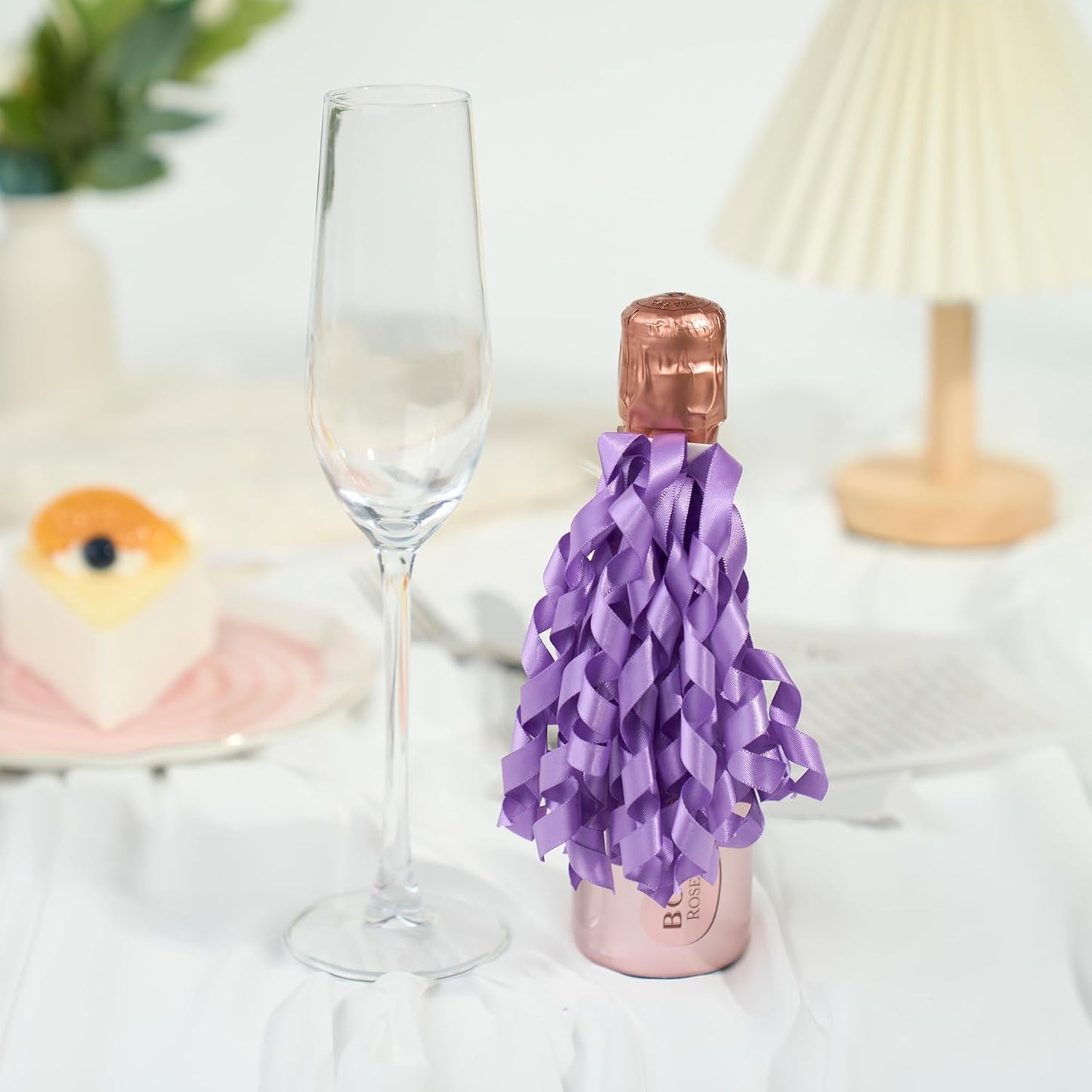 6 Inch Purple Curly Bows for Gift Wrapping Set of 6, Self Adhesive Bows Lilac Gift Bows for Presents, Satin Ribbon Bows for Birthday, Wedding, Christmas, Bridal Shower, Gift Wrap Accessory