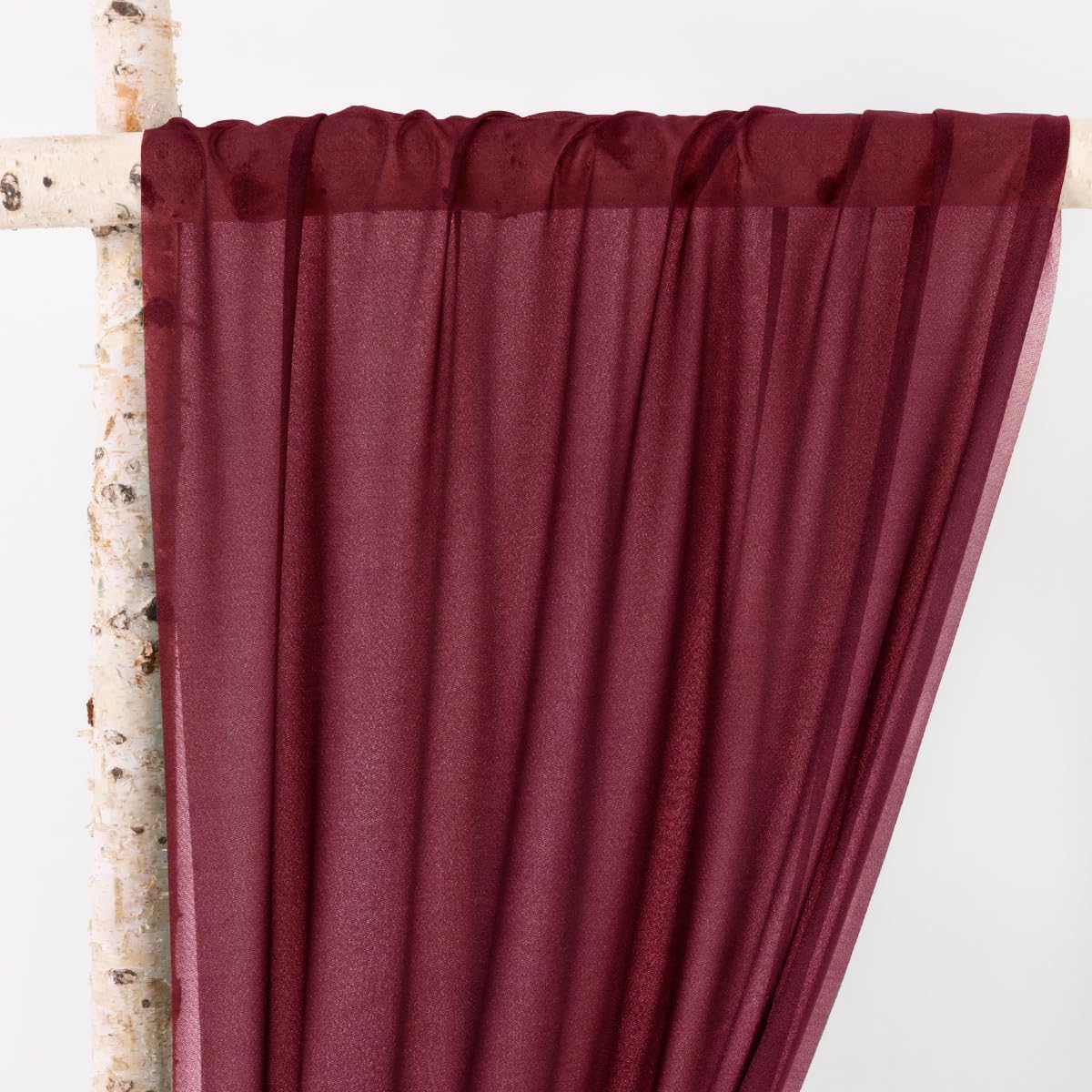 MLMW Christmas Wedding Arch Draping Fabric 1 Panel 29" x 20Ft Burgundy Sheer Wedding Arch Backdrop Drapes Outdoor Curtain for Ceremony Party Background Ceiling Decor