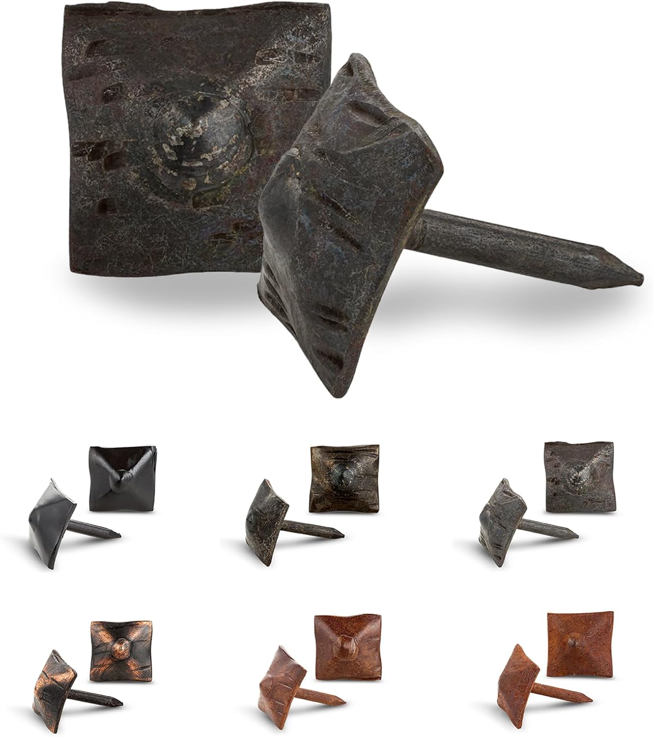 100 Pack 0.75" Square Head Iron Clavos Decorative Nails – Unfinished – Handmade Rustic Square Fasteners for Farmhouse Shutters, Faux Wood, Barn Doors, Shutters, and Gates – Ornamental Wood Accent