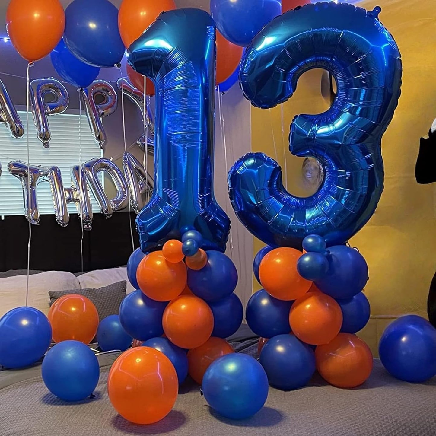 40" Balloon Number 2 Navy Blue, Large Dark Blue Foil Number Balloons Set 0-9, Royal Blue 2 Helium Balloons for Boys 2nd 12th 20th Birthday Anniversary Graduation Party Decoration Supplies