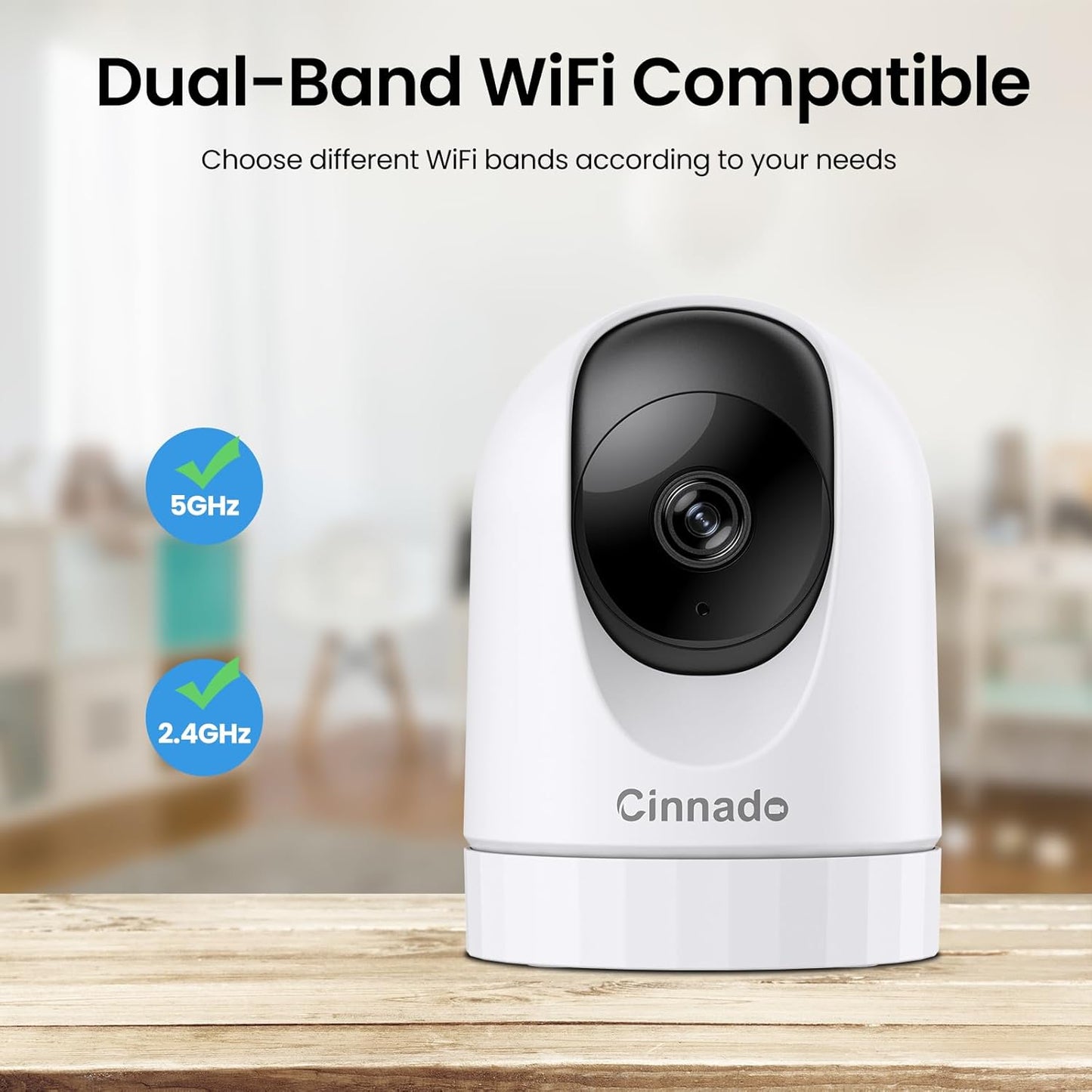 5MP Security Camera Indoor-5G/2.4G Dual WiFi Cameras for Home Security with Audio and Video Ideal for Pet/Nanny/Baby Monitor, 360 Auto Tracking, SD/Cloud Storage, Support Alexa/Google Home, D1