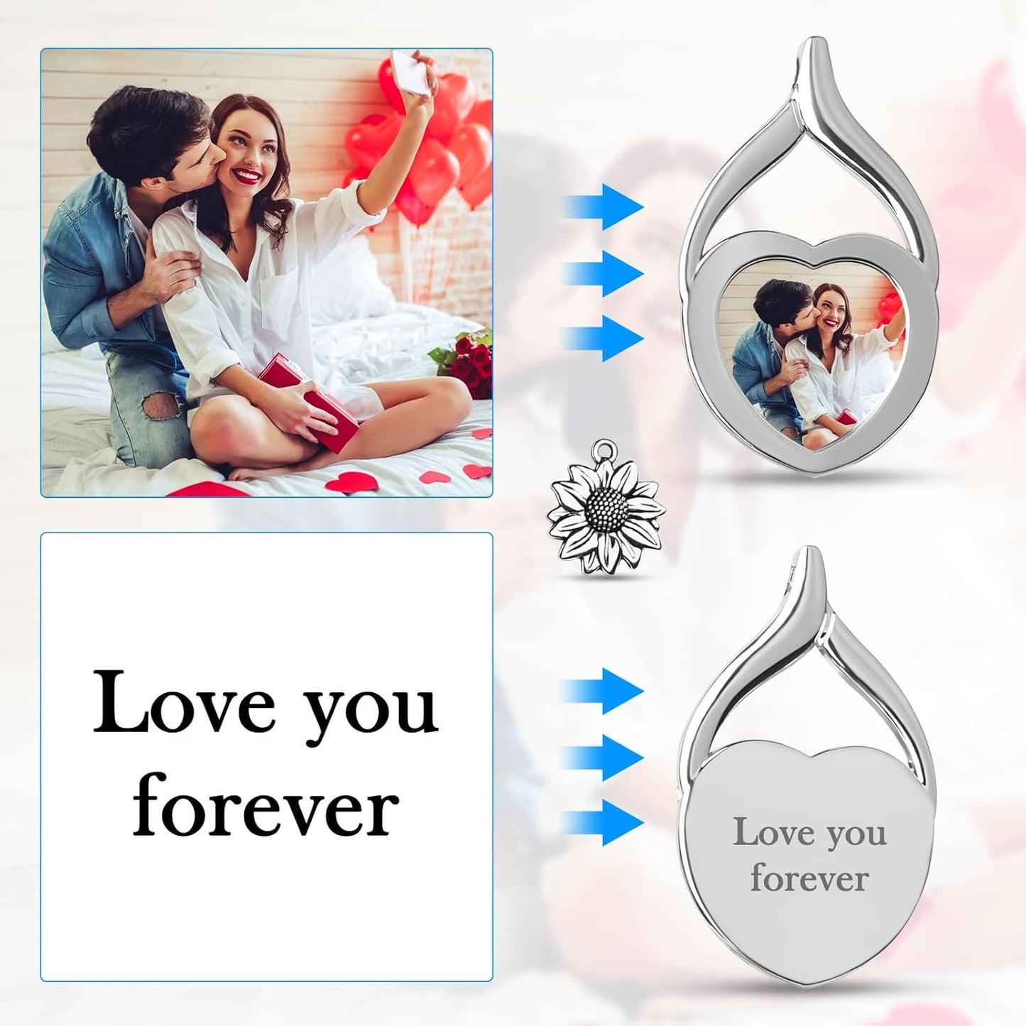 Double Side Custom Keychain with Picture Personalized Engraving Photo Text Customized Gifts for Men Women