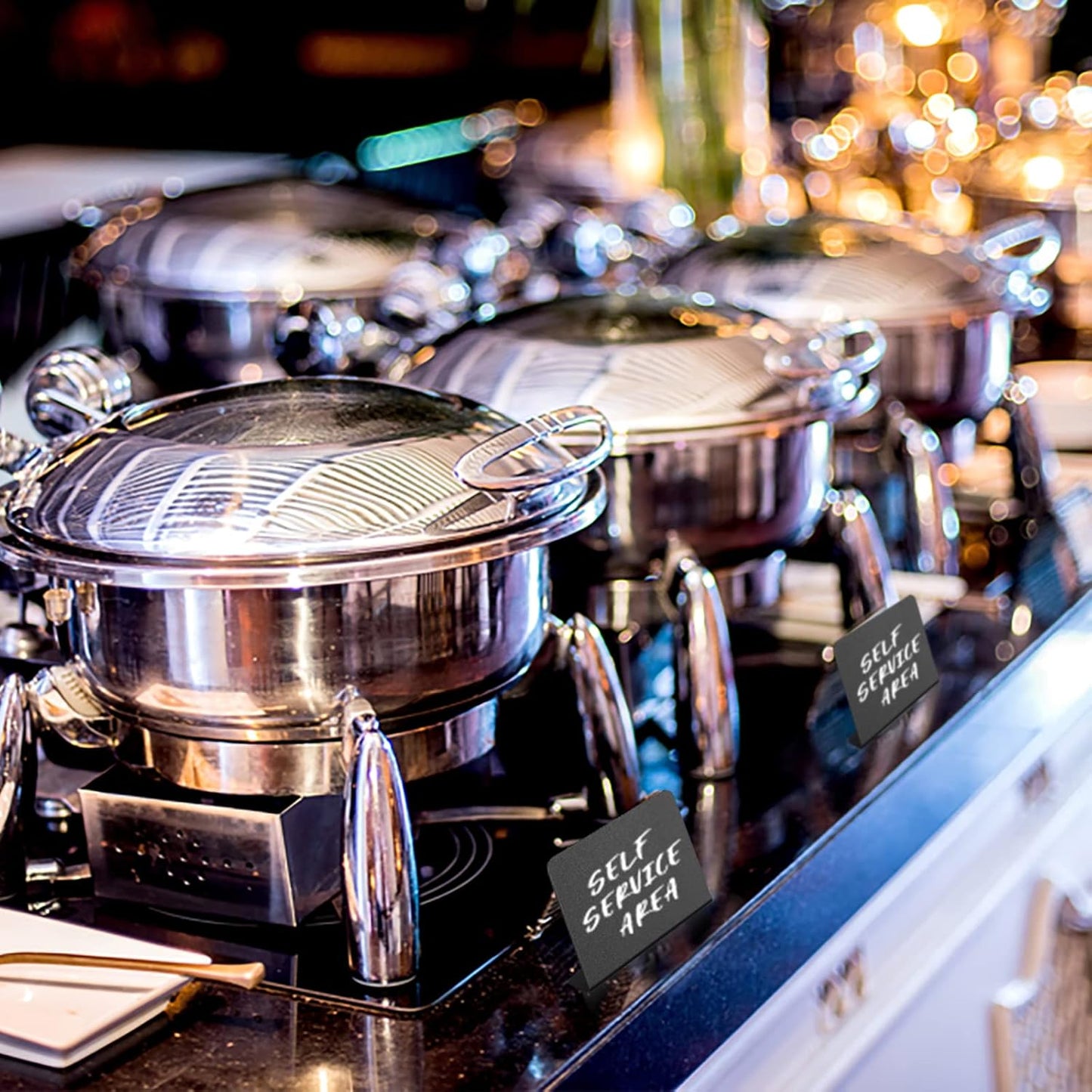 12 Pack Mini Chalkboard Signs - 4"x3" for Food, Party, Buffet, Wedding & Bakery