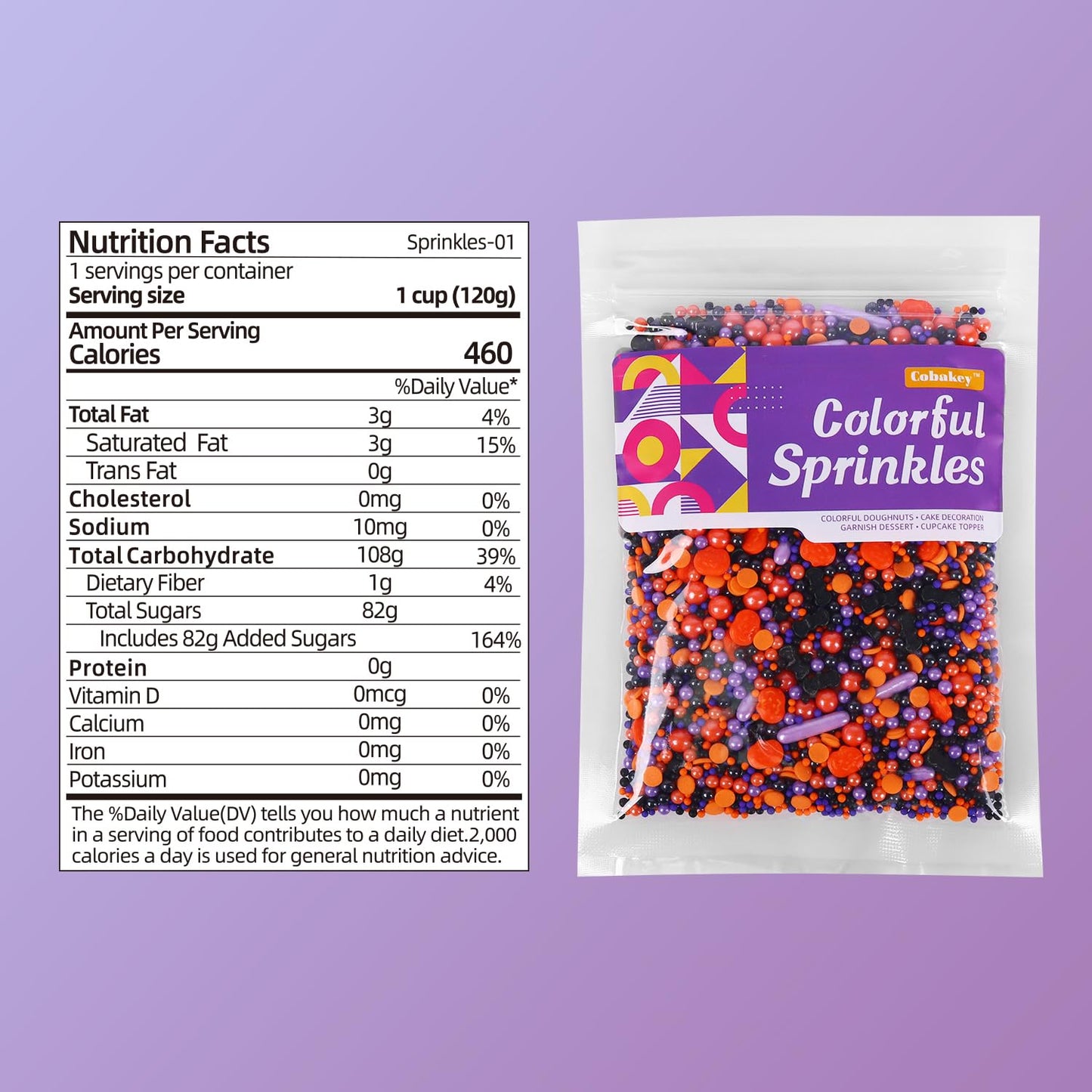 Edible Halloween Sprinkles for Cake Decorating 7ounce, Pumpkin Bats Sprinkles for Party, Sugar Pearl Sprinkles for Cupcake Toppers, Cookie, Ice Cream Decorations Celebrations