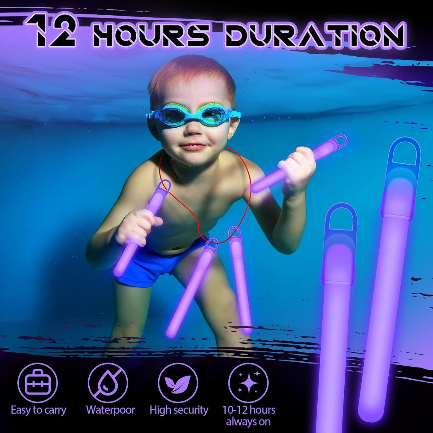 Lewtemi 4" or 6" 100 Pack Bright Glow Sticks Bulk, Glow in The Dark Party Supplies Birthday and Holidays Party Favors