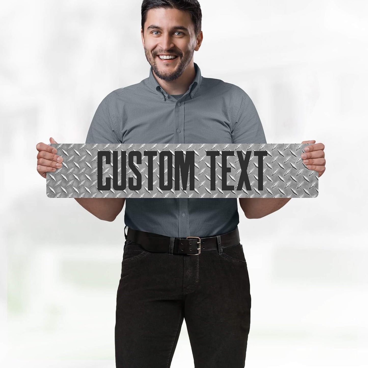 Custom Sign, Custom Street Sign, 11 Font Colors, 13 Font Styles, 4 Hole Options, 22 Sizes, 6x30 Inches, Rust Free DiBound, Fade Resistant, Made in USA by My Sign Center (Diamond Metal)