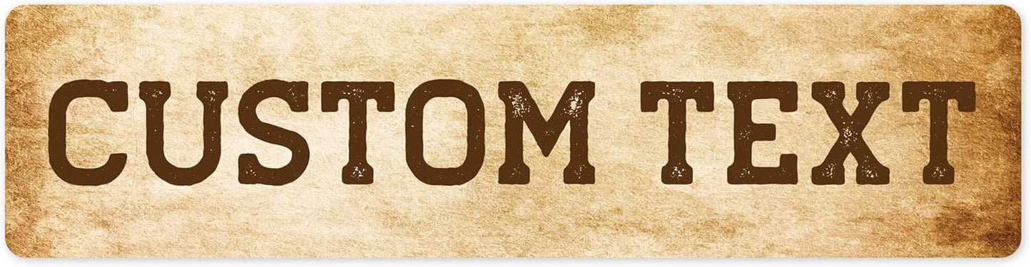 Custom Sign, Custom Street Sign, 11 Font Colors, 13 Font Styles, 4 Hole Options, 22 Sizes, 6x24 Inches, Rust Free DiBound, Fade Resistant, Made in USA by My Sign Center (Vintage)