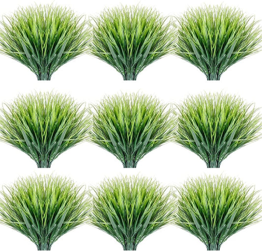 30 Bundles Artificial Grasses Outdoor UV Resistant Fake Grasses No Fade Faux Plastic Plants Garden Porch Window Box Decorating…