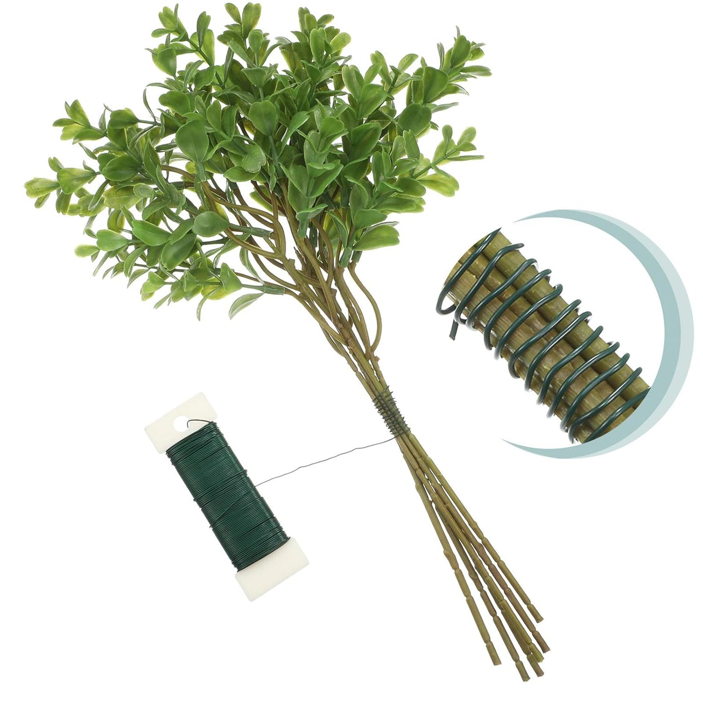 6 Rolls 112 Yards Floral Flexible Paddle Wire Floral Bind Wire for Crafts, Christmas Garland and Flower Arrangements DIY Craft, Christmas Holiday Decoration(Green)