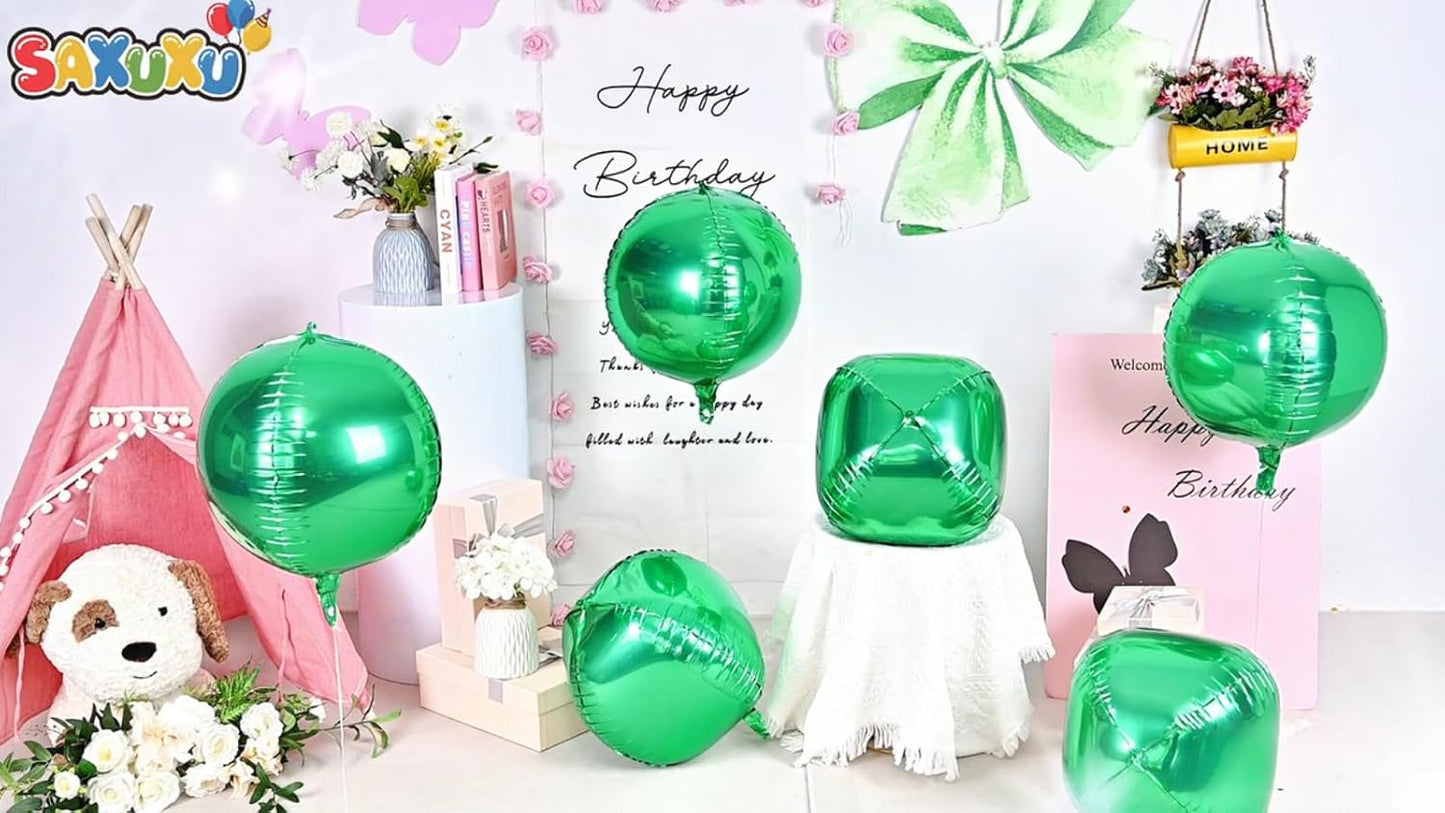 Green Foil Balloons, 6 Pcs Large Green Metallic Round Balloons, 22 Inch Big Round Foil Balloon for Graduation Birthday Party Baby Shower Wedding Decorations