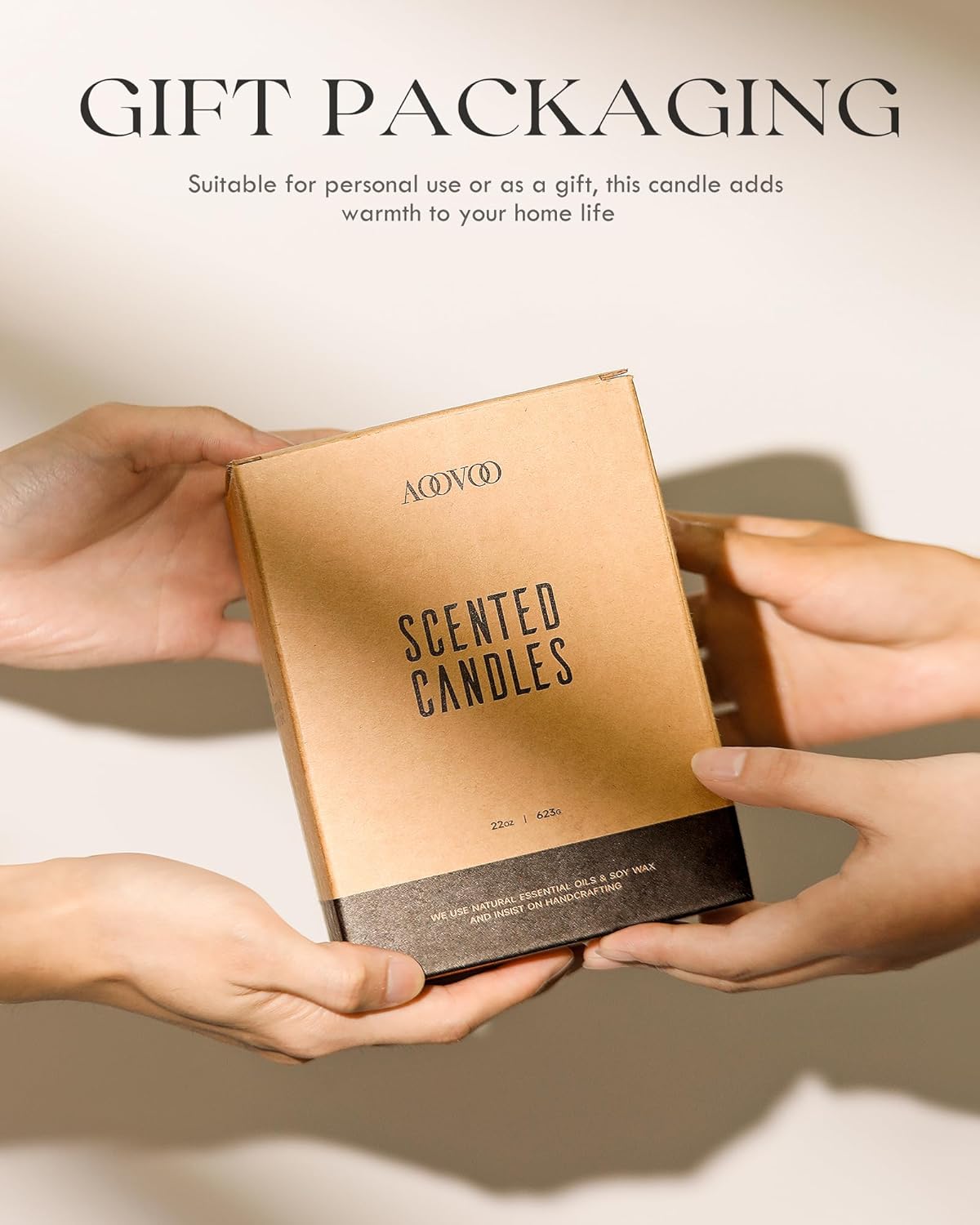 AOOVOO Lemon Lavender Scented Candle - Lavender Candle, Scented Candles, Soy Candles for Home 22 oz