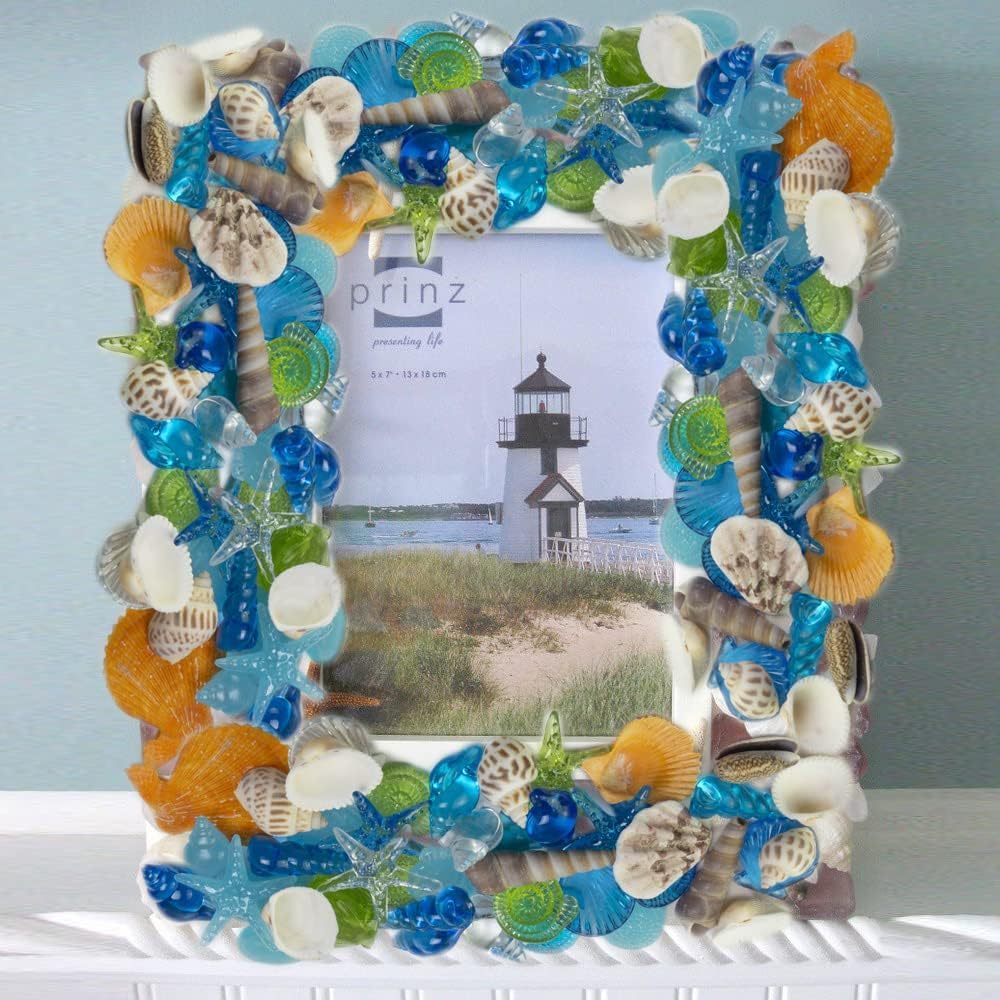 Blue Sea Shells Starfish Conch Acrylic Gems Under The Sea Party Decorations Gemstones for Mermaid Party Favors Decorations,Beach Theme,Vase Filler, Table Scatters, Fish Tank Decorations,14 OZ