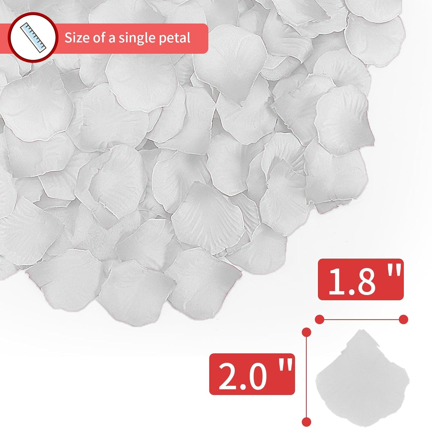 3300 PCS Artificial Fake Rose Petals,Flower Petals,Romantic Nightfor Her/Him Set,Wedding, Engagement, Party, in Bulk Flower Decorations（White）