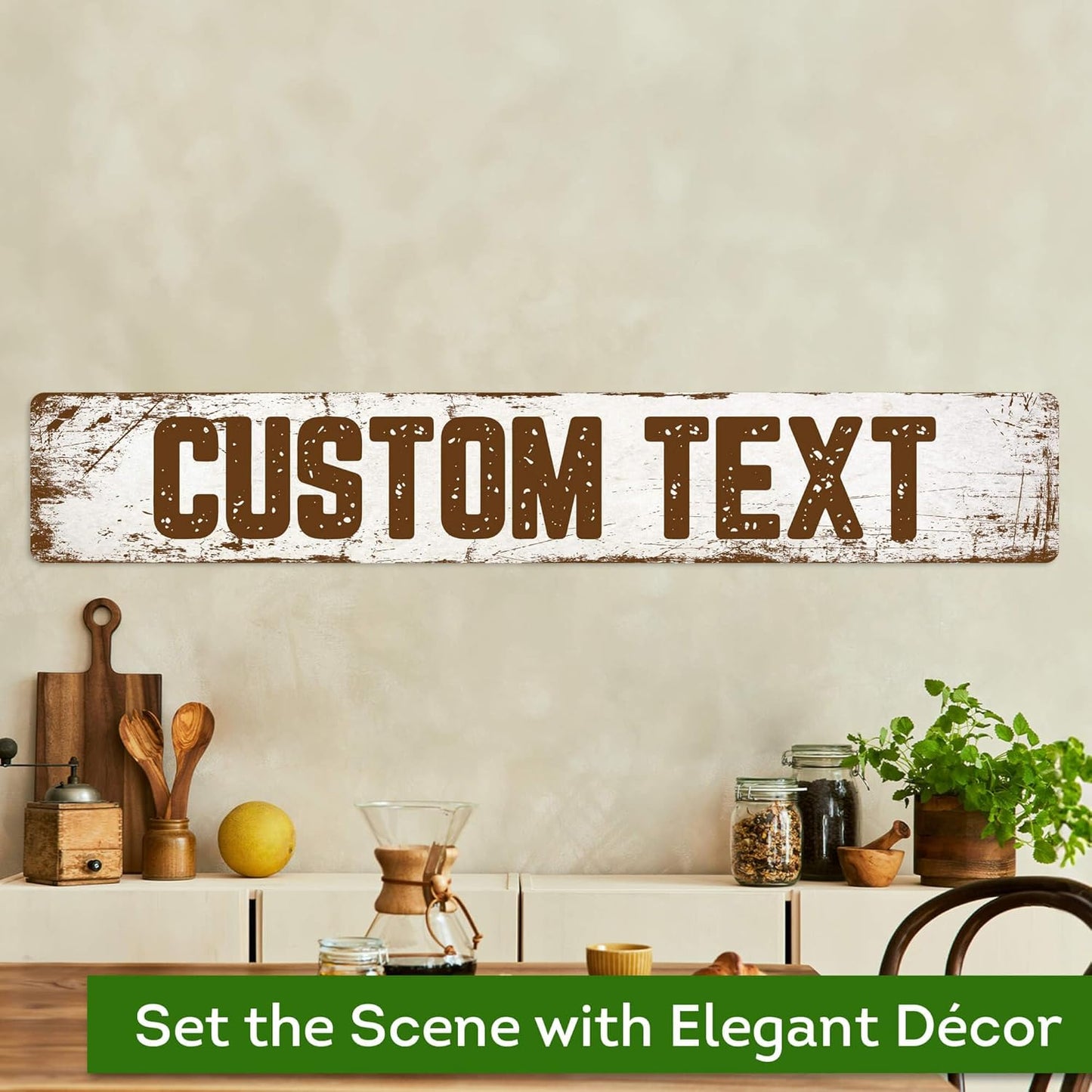 Custom Sign, Custom Street Sign, 11 Font Colors, 13 Font Styles, 4 Hole Options, 22 Sizes, 6x36 Inches, Rust Free DiBound, Fade Resistant, Made in USA by My Sign Center (Rustic)