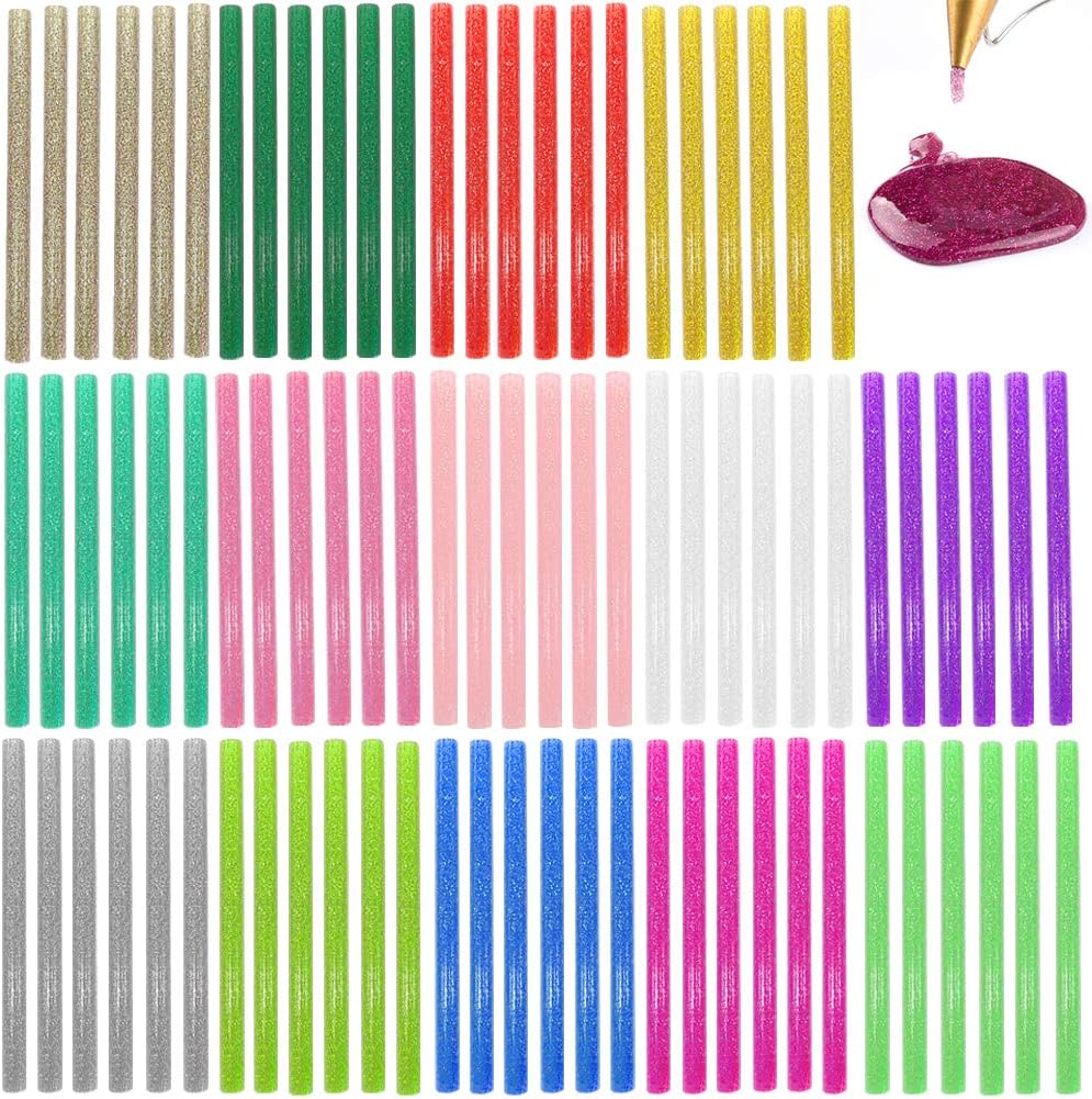 Glitter Hot Glue Sticks for Hot Glue Gun 14 Colors 84 Pack Bulk Colored Glitter Glue Stick for Mini Glue Gun Sticks 7mm 100mm Mini Glue Sticks for DIY Art Craft Repair Colored Hot Glue Gun Sticks