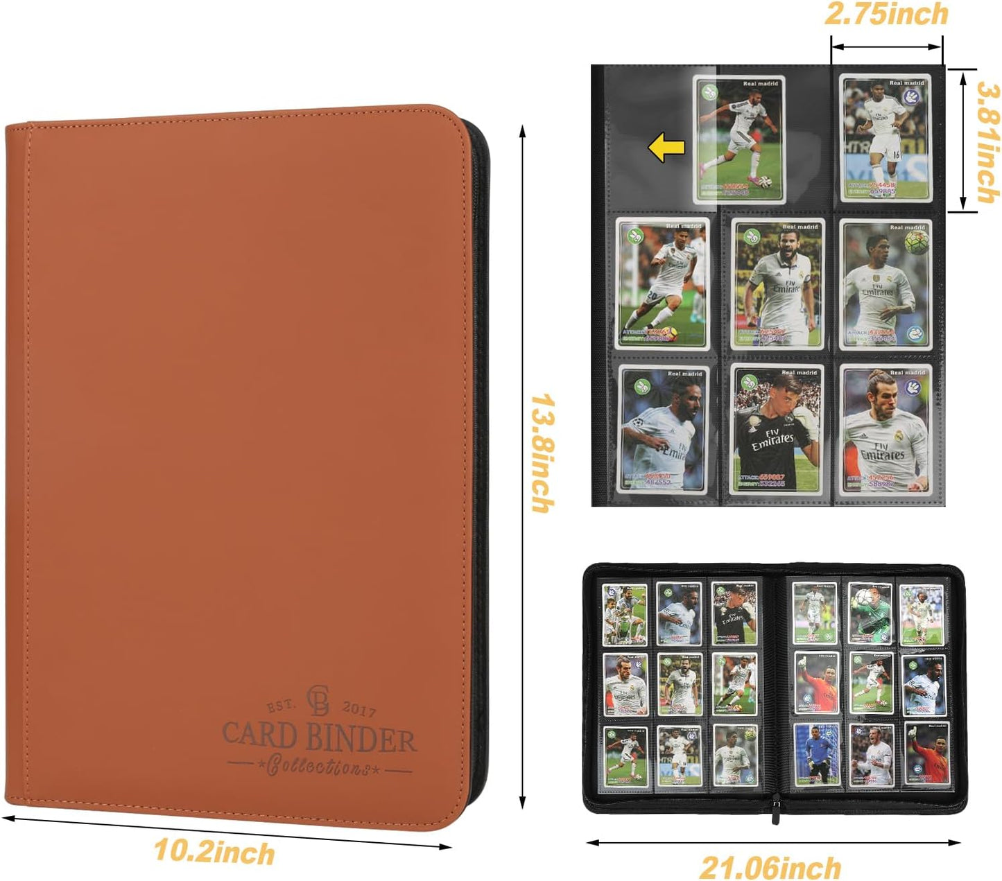 Trading Card Binder, Card Collection Binder Album Folder with 540 Side Loading Pockets, 9 Pocket Trading Card Album Folder for TGC,MTG, Baseball Cards, Yugioh