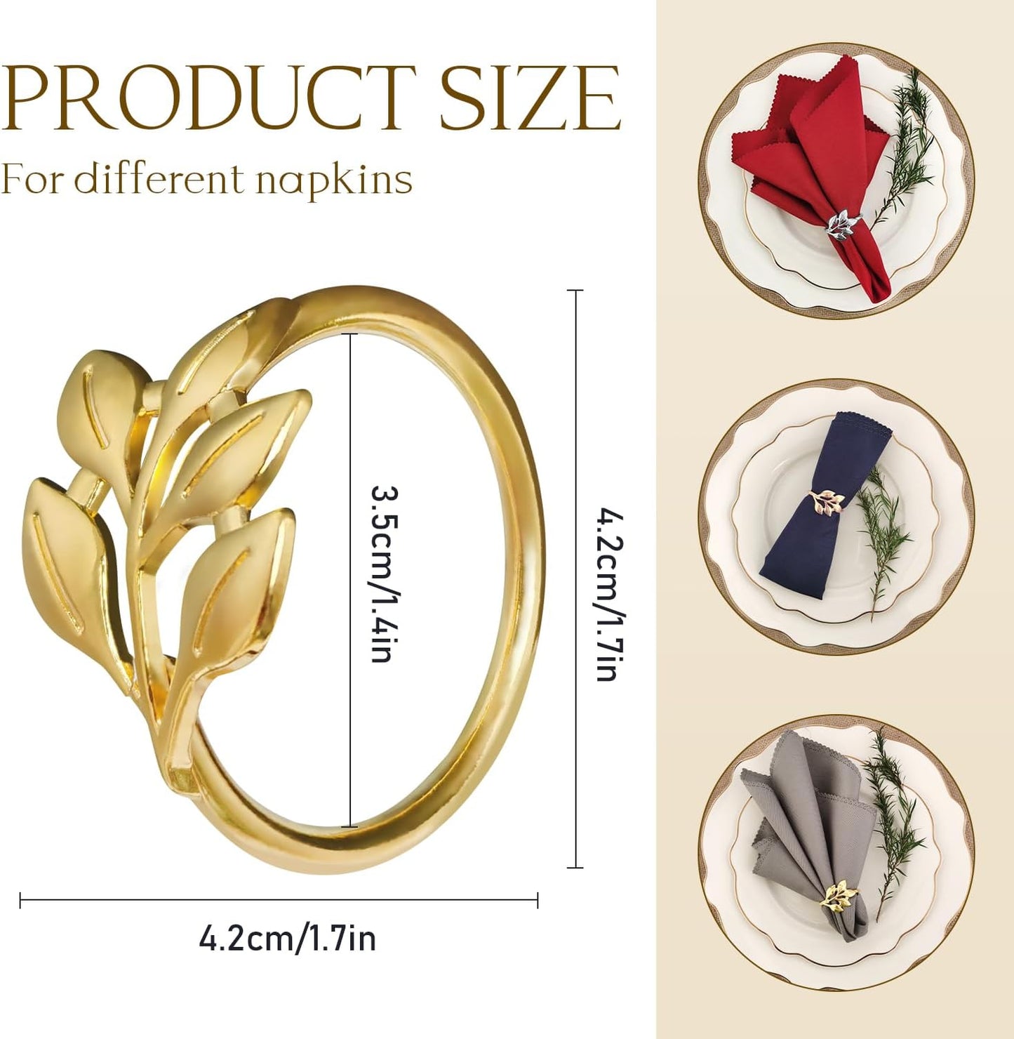 Napkin Ring, Metal Napkin Ring for Table Setting, Wedding, Holiday Party Table