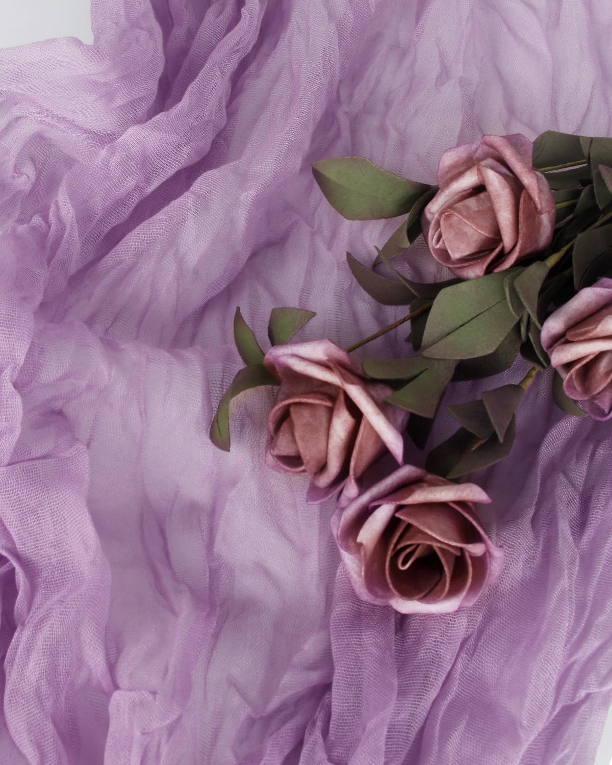 Lavender Purple Cheesecloth Table Runner 120 Inch, Lilac Boho Rustic Gauze 10 FT, Summer Cheese Cloth Runner for Wedding, Baby Shower, Party, Farmhouse Centerpiece Home Decorations