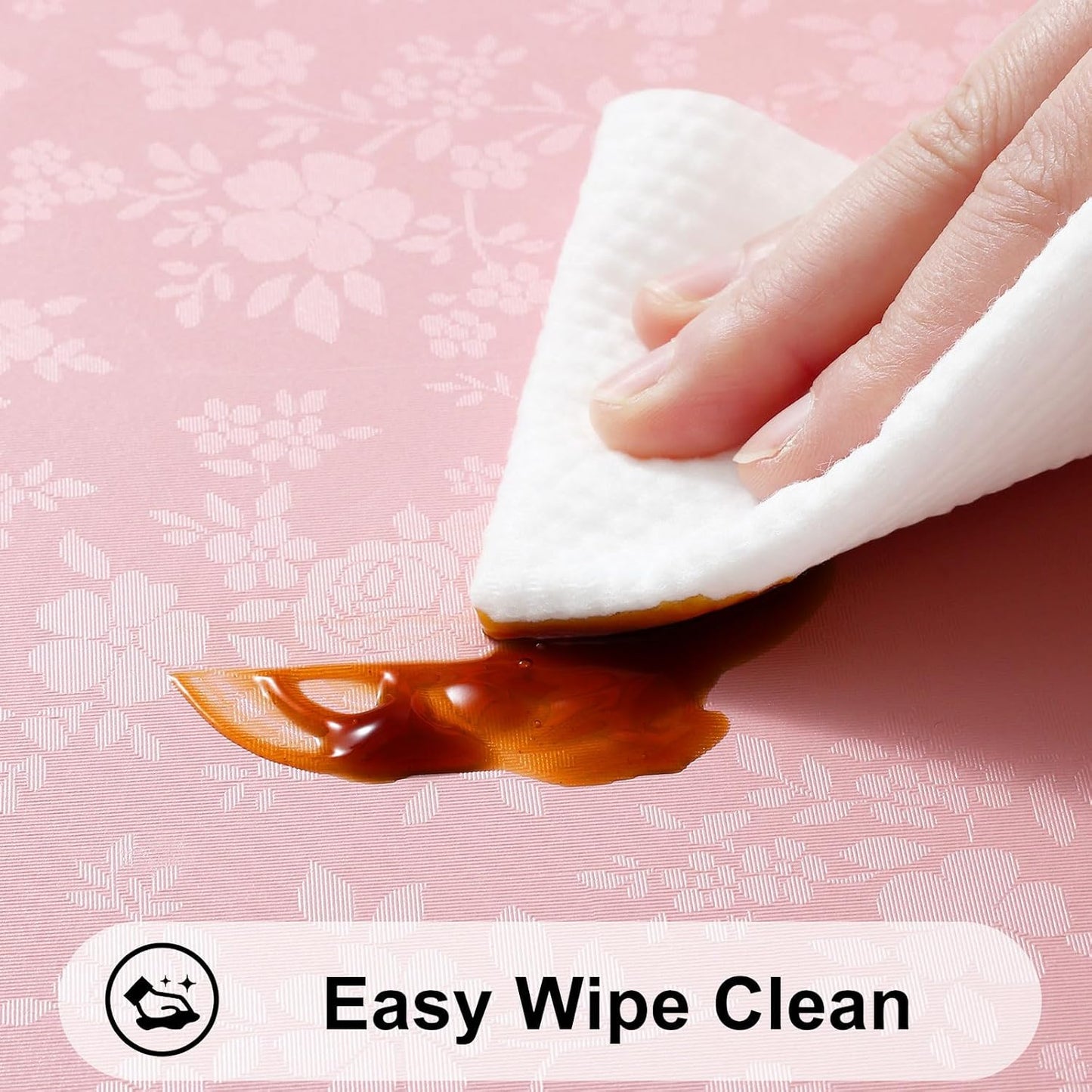 Smiry Rectangle Table Cloth, Waterproof Heavy Duty Vinyl Tablecloths, Wipeable Washable Table Cover for Kitchen and Dining Room (Pink, 60" X 120")