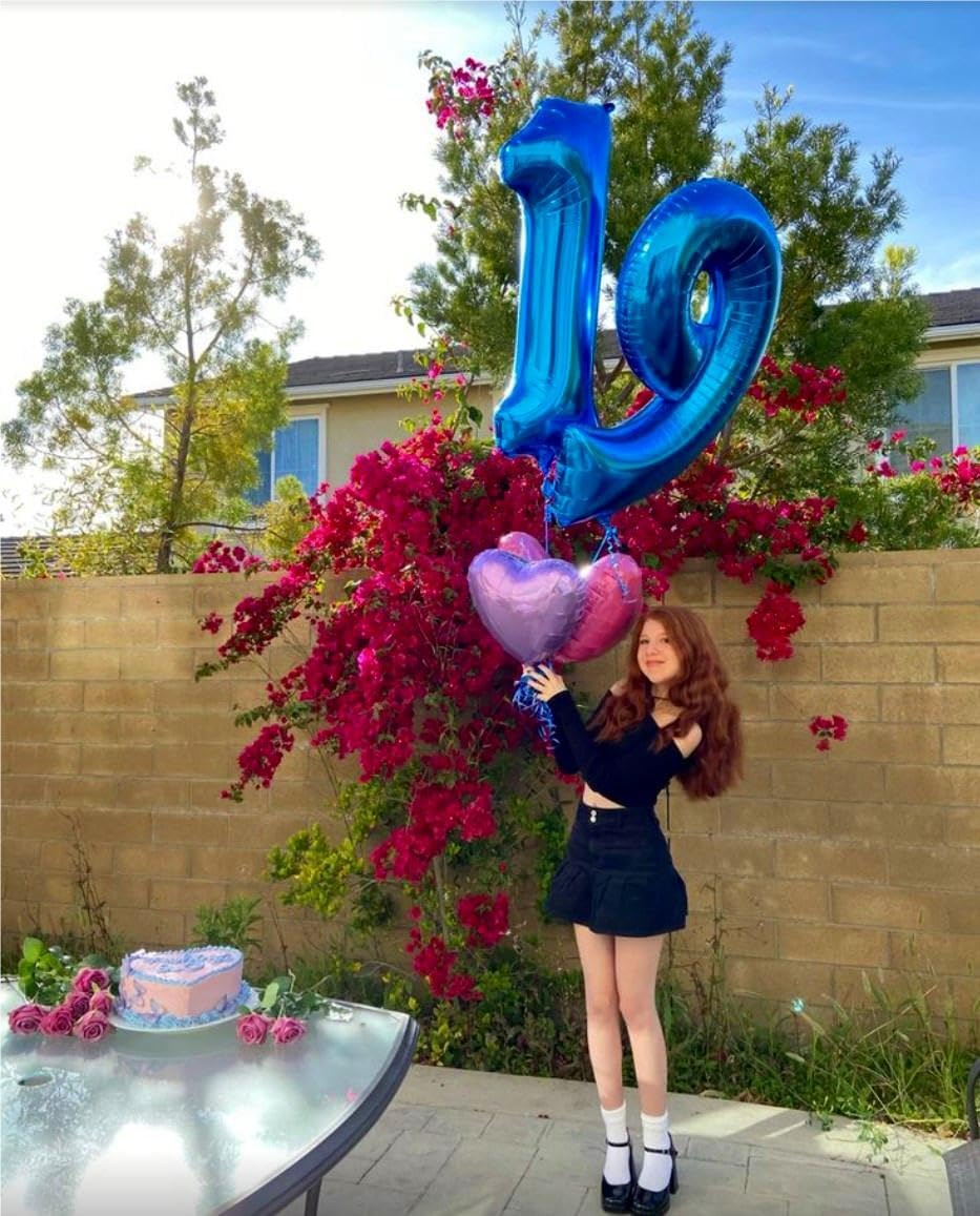 Giant Navy Blue 15 Balloon Number 40 Inch, 15 Number Balloons Birthday Supplies, 15 Year Old Birthday Party Celebration, 15 Balloons Graduations Anniversary Decorations
