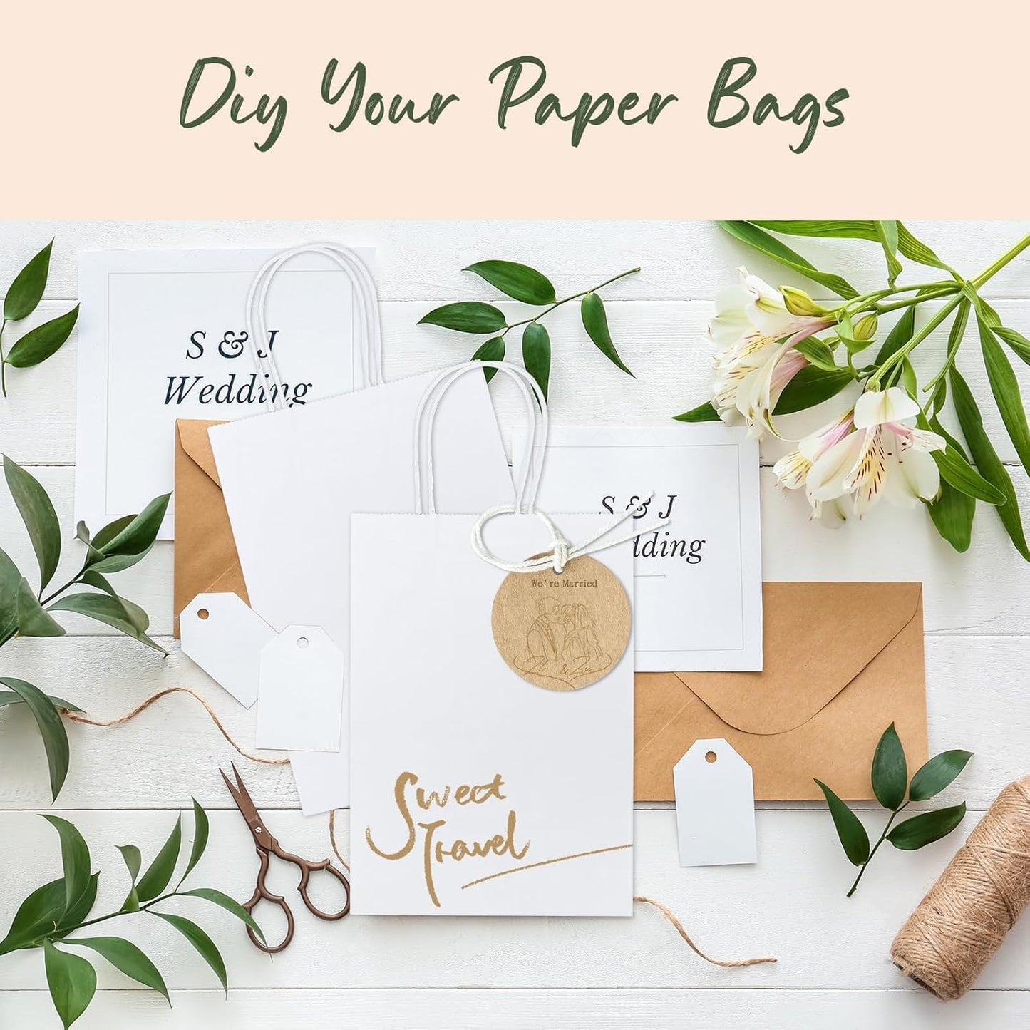 GSSUSA Brown Paper Bags 5.25x3.75x8 600Pcs, Gift Bags with Handles Bulk for Small Business