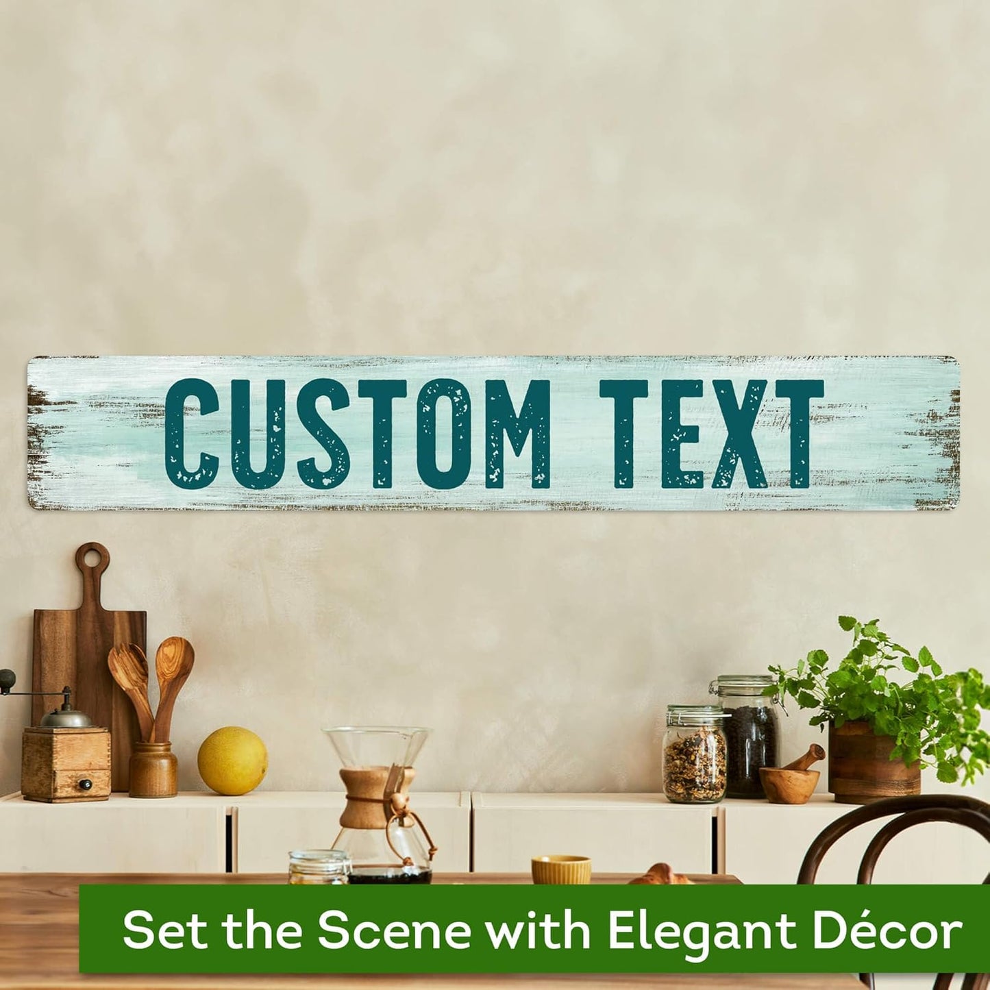 Custom Sign, Custom Street Sign, 11 Font Colors, 13 Font Styles, 4 Hole Options, 22 Sizes, 6x36 Inches, Rust Free DiBound, Fade Resistant, Made in USA by My Sign Center (Shabby Chic)