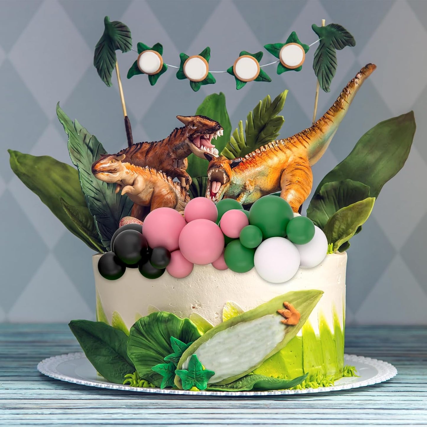 ASTARON 32 Pcs Ball Cake Topper Decorations Mini Balloons Birthday Cake Toppers Foam Balls Sticks Witch Themed Party Decorations Witch Party Cake Picks Decorations (Pink Green Black)