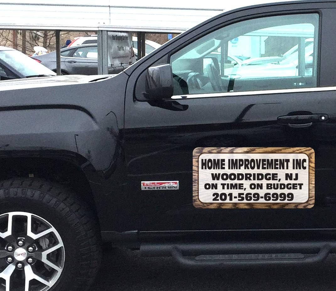 Car Magnet Signs Custom - 24"x12" (Set of 2), 30-mil Thickness with Rounded Corners (Wood)