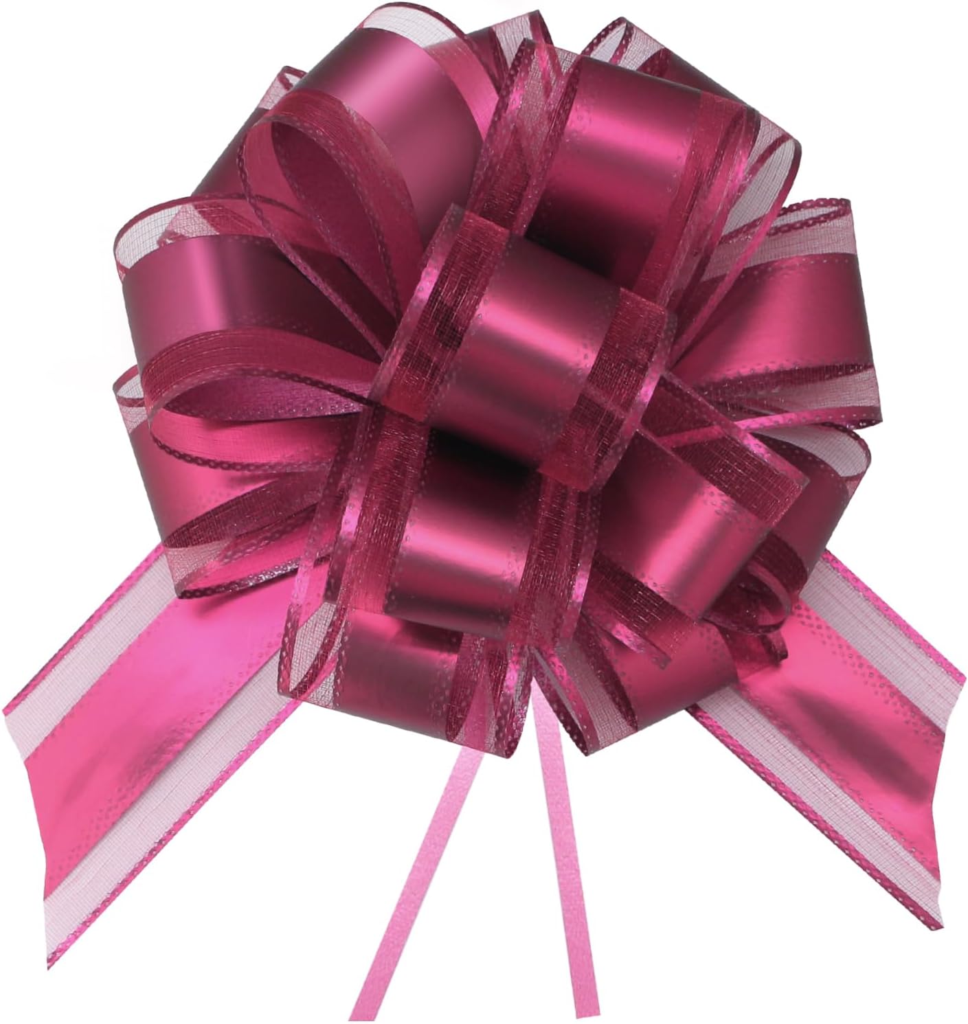 7 Pieces Large Pull Bows, 6 inche, Big Bow for Gift Wrapping, Christmas Party Birthday Gift, Wedding Baskets,Valentine's Day Gift Decorations, Flower Decoration (Wine red)