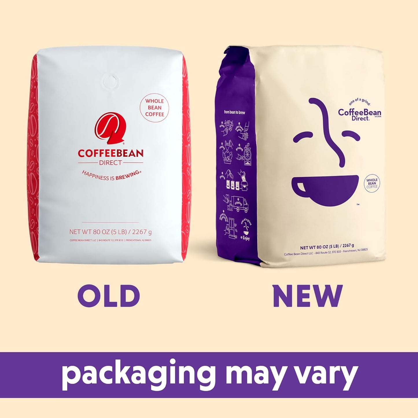 Coffee Bean Direct Organic Fair Trade Espresso, Whole Bean Coffee, Dark Roast, 5 Pound Bag (Pack of 1)