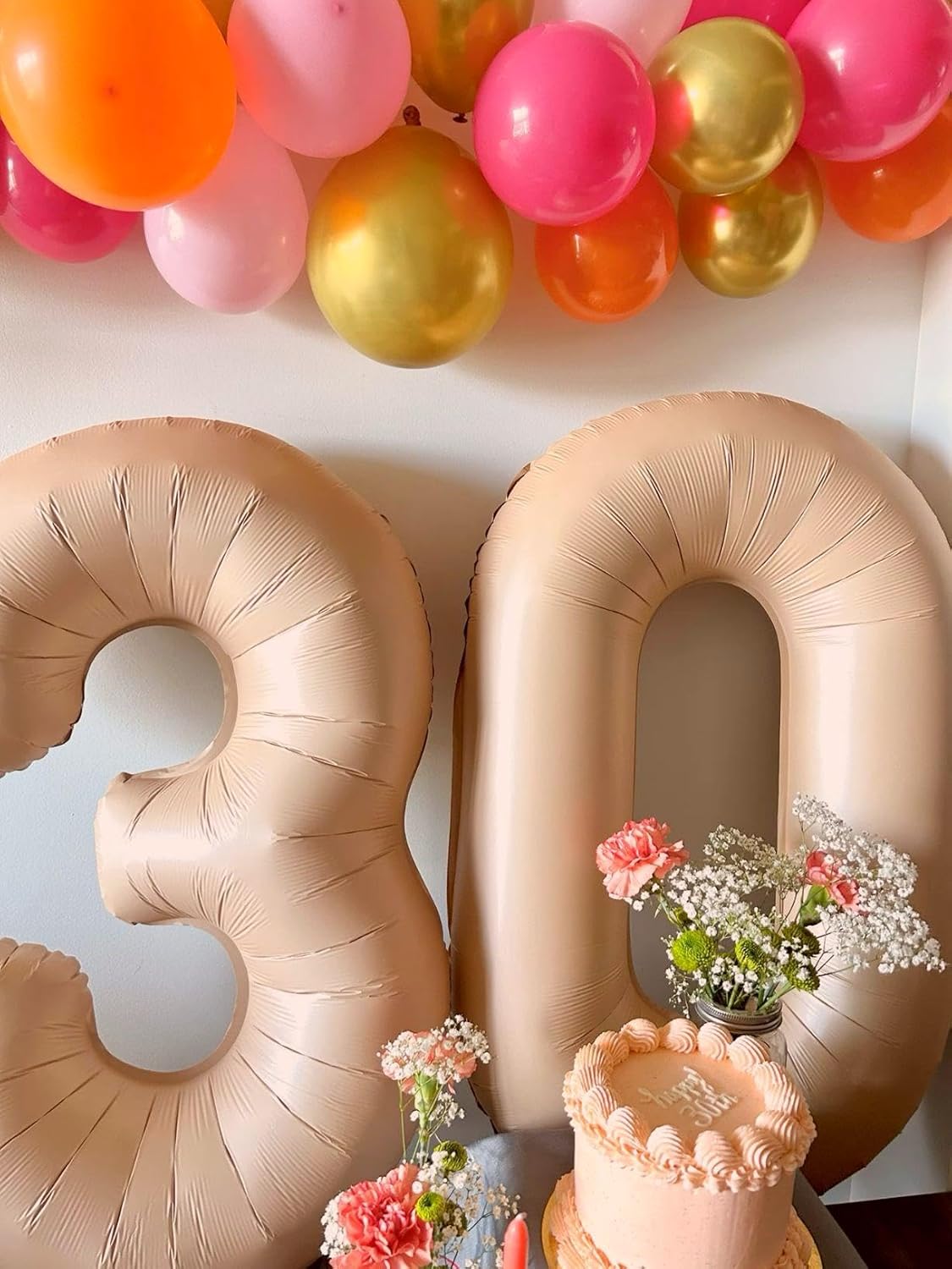 Light Brown Helium Number Balloon 40 Inch, Giant Foil Light Brown Number 0 Birthday Balloons, Large Numbers 10 20 30 40 50 60 70 80 90 100 2026, Party Celebration Supplies Decorations