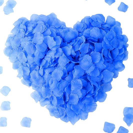 CODE FLORIST 1500 PCS Light Blue Silk Rose Petals for Valentine's Day,Romantic Night,Wedding,Proposal Anniversary Flower Decorations(Separated,Scented)