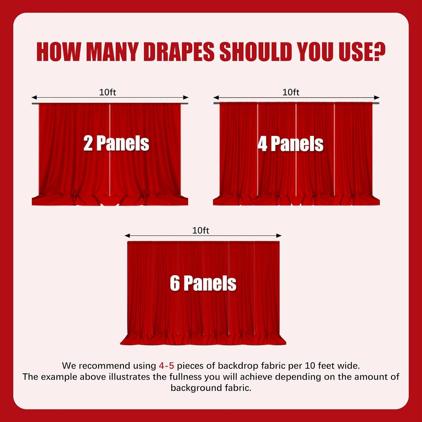 10ft x 10ft Royal Blue Backdrop Curtains for Parties, Fabric Satin Background Curtain with Rod Pockets for Weddings, Birthday, Baby Shower, Photography, Graduation Party Backdrop Drapes, 2 Panels